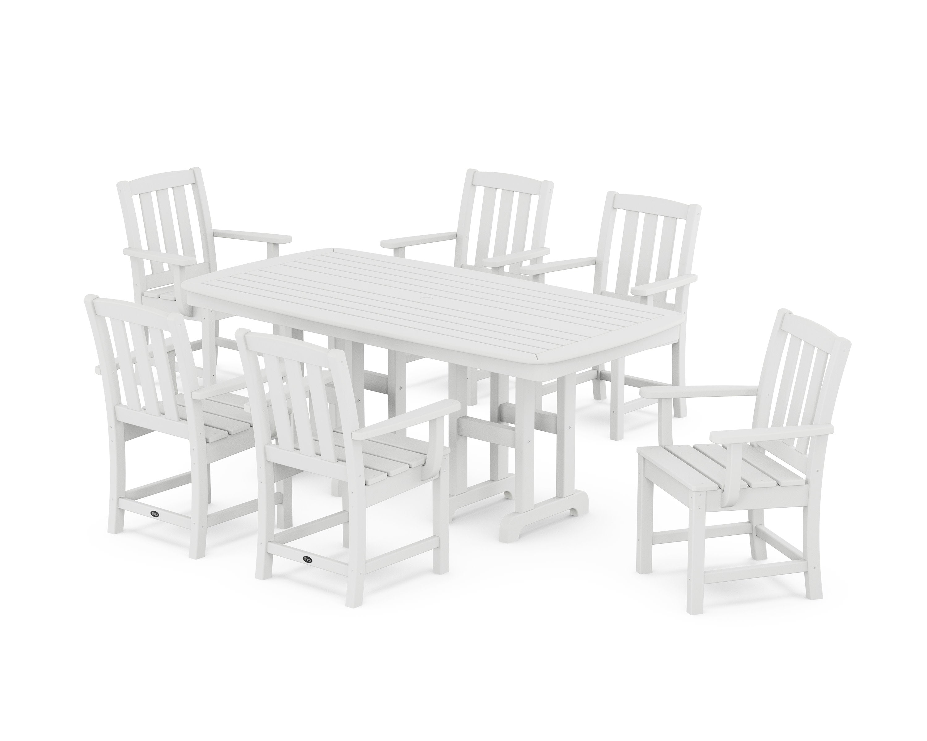 Cape Cod Arm Chair 7-Piece Dining Set in Classic White