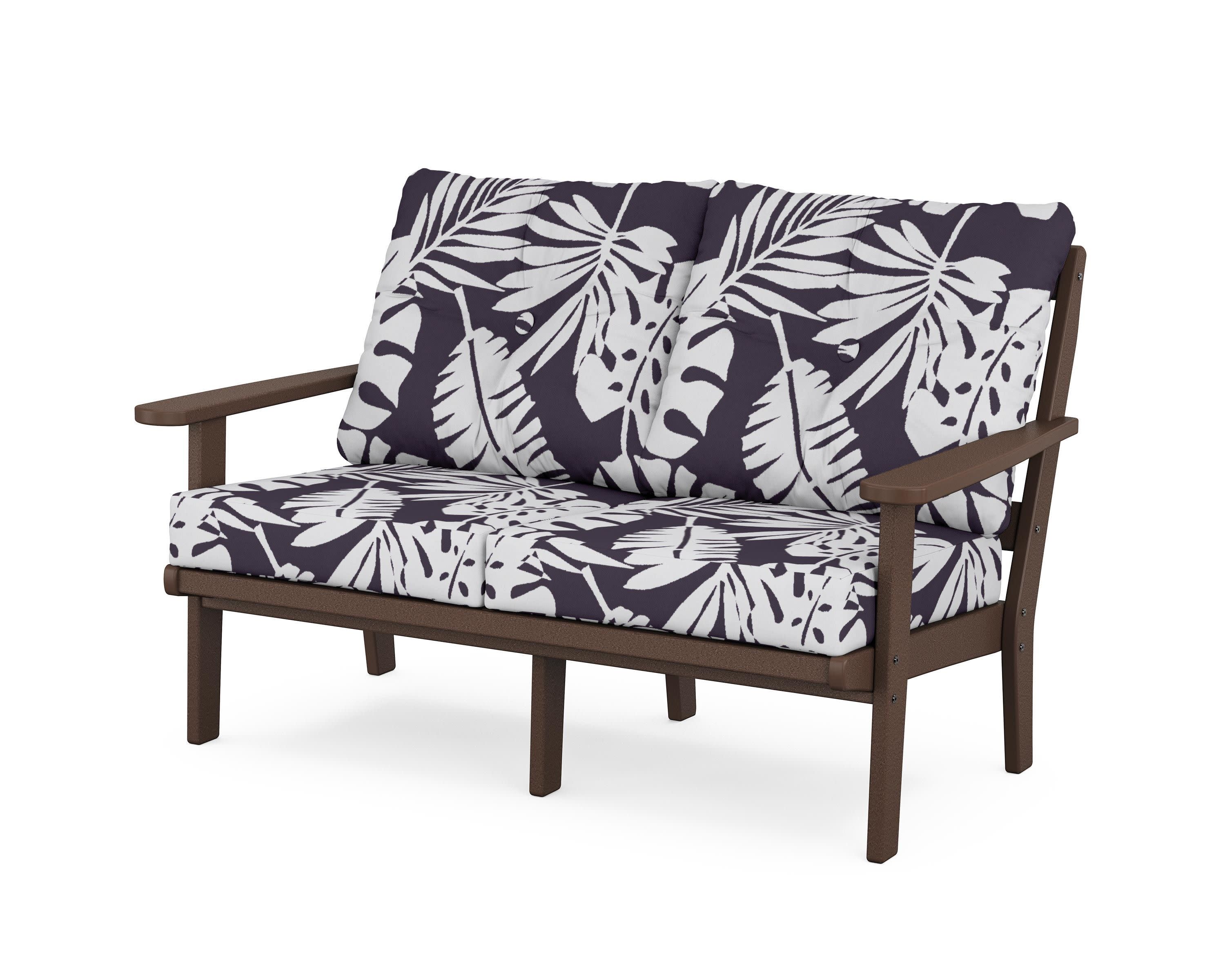 Cape Cod Deep Seating Loveseat in Vintage Lantern / Leaf Navy