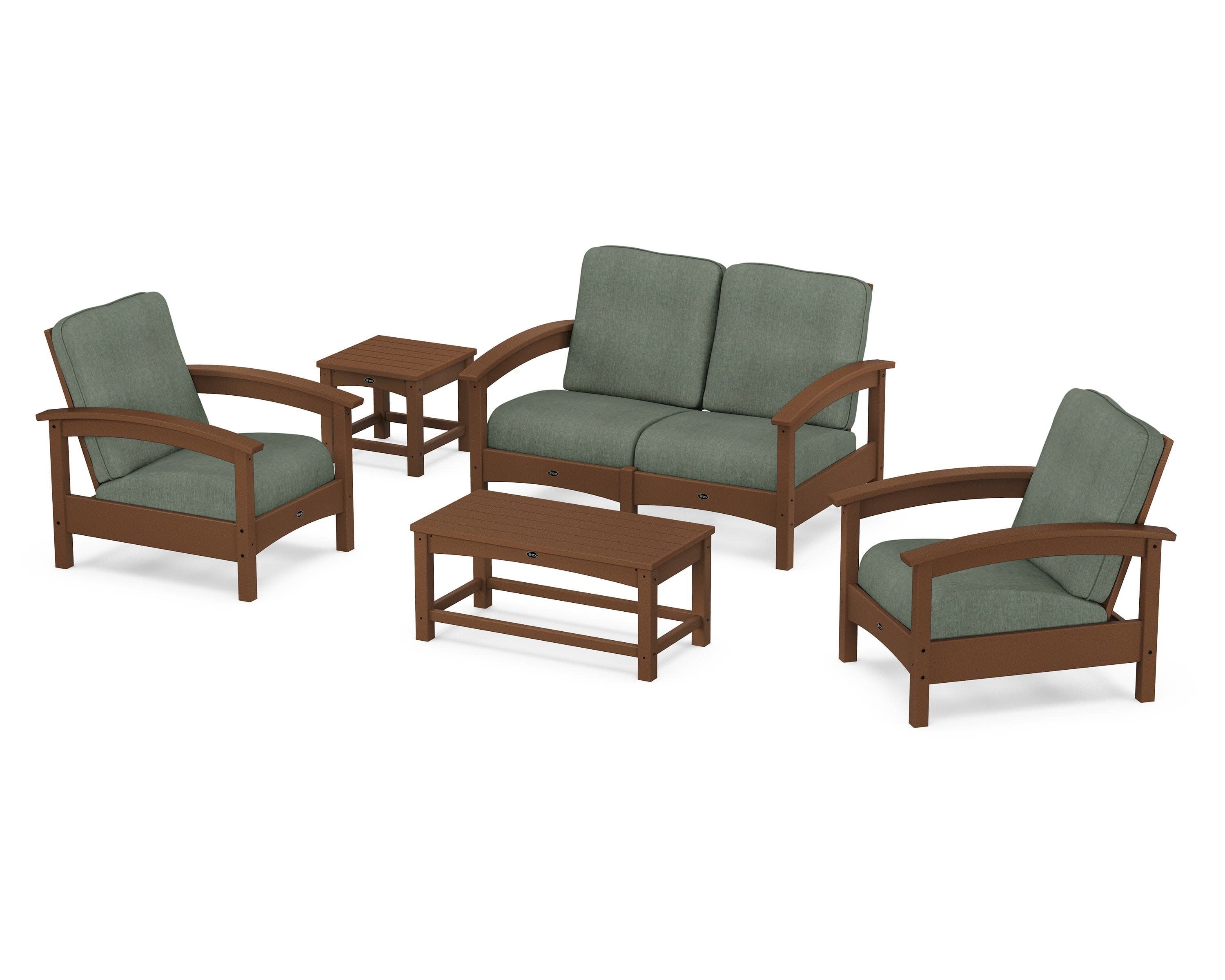 Rockport Club 6-Piece Deep Seating Conversation Set in Tree House / Cast Sage