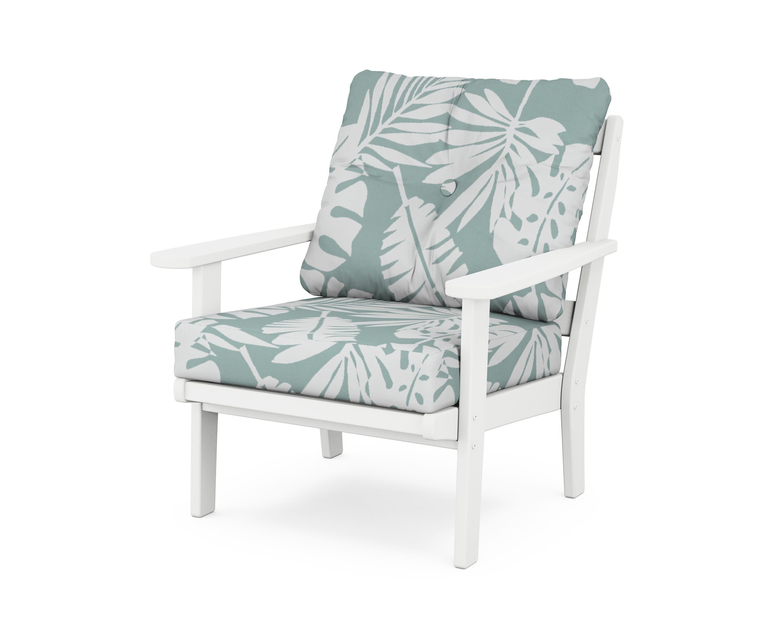 Cape Cod Deep Seating Chair in Classic White / Leaf Glacier Spa