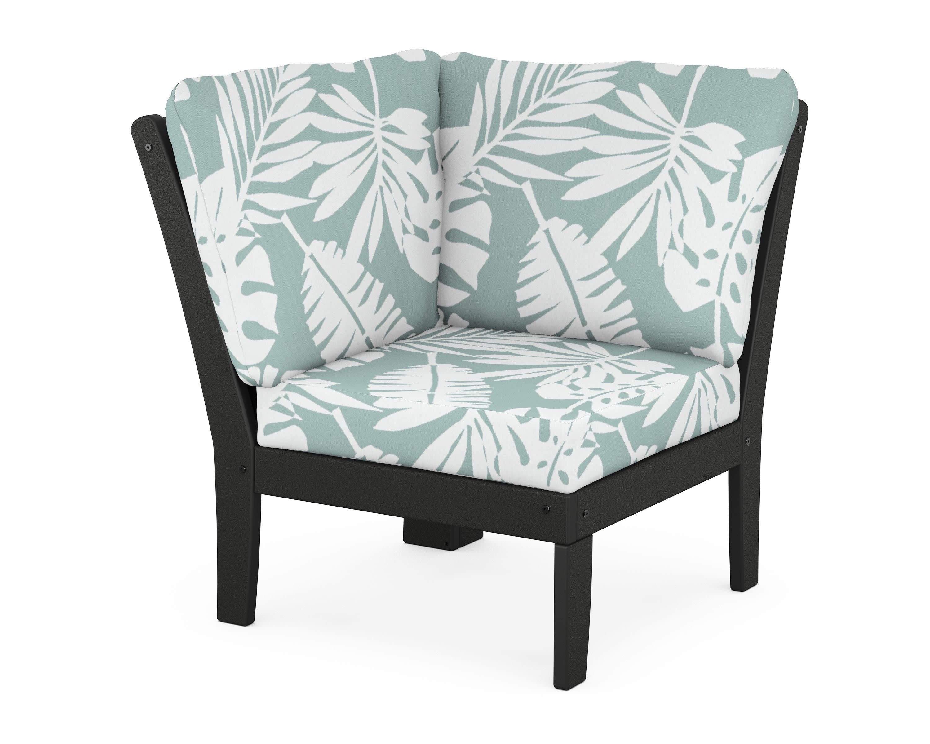 Yacht Club Modular Corner Chair in Charcoal Black / Leaf Glacier Spa