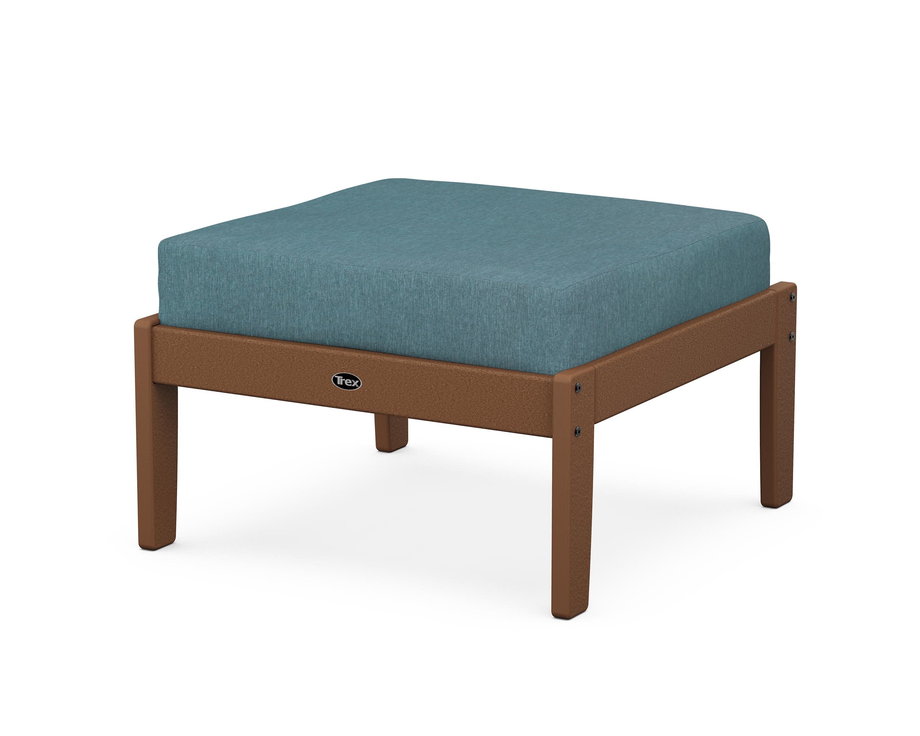 Yacht Club Deep Seating Ottoman in Tree House / Ocean Teal
