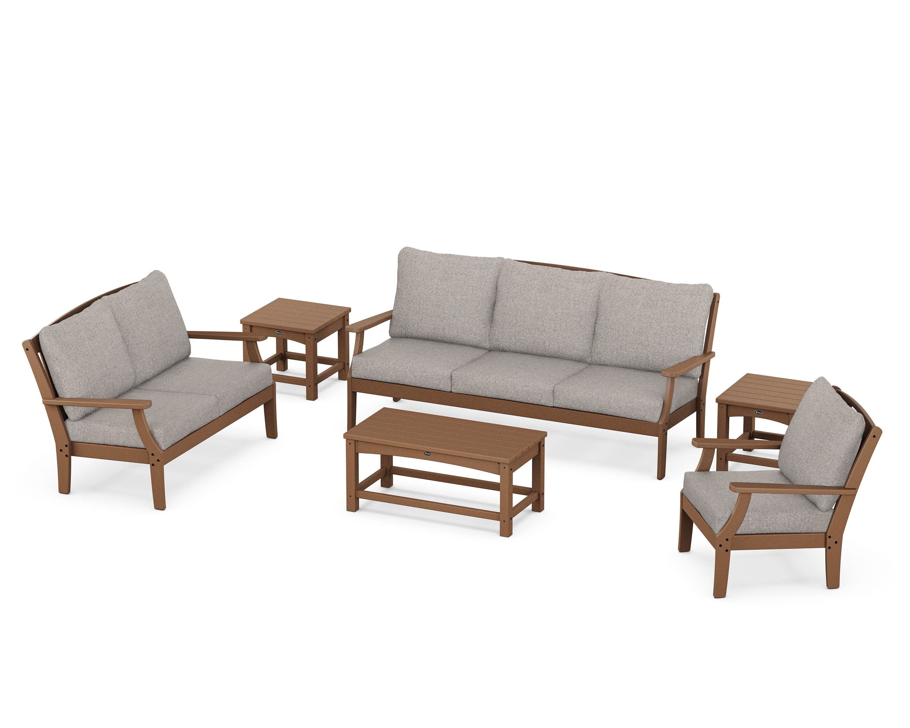 Yacht Club 6-Piece Deep Seating Set in Tree House / Weathered Tweed