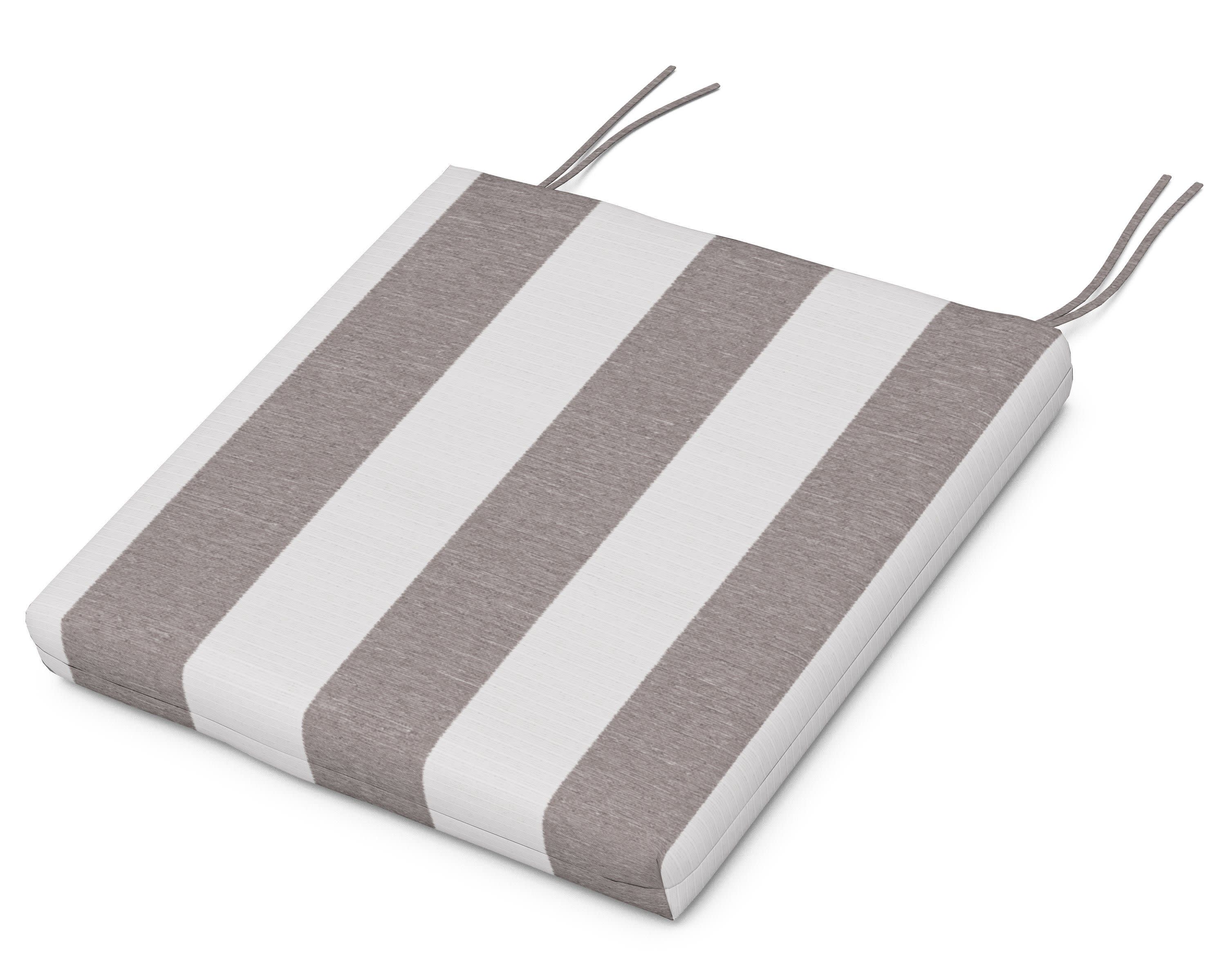 Seat Cushion - 17"D x 20"W x 2.5"H in Cabana Stripe Grey Mist