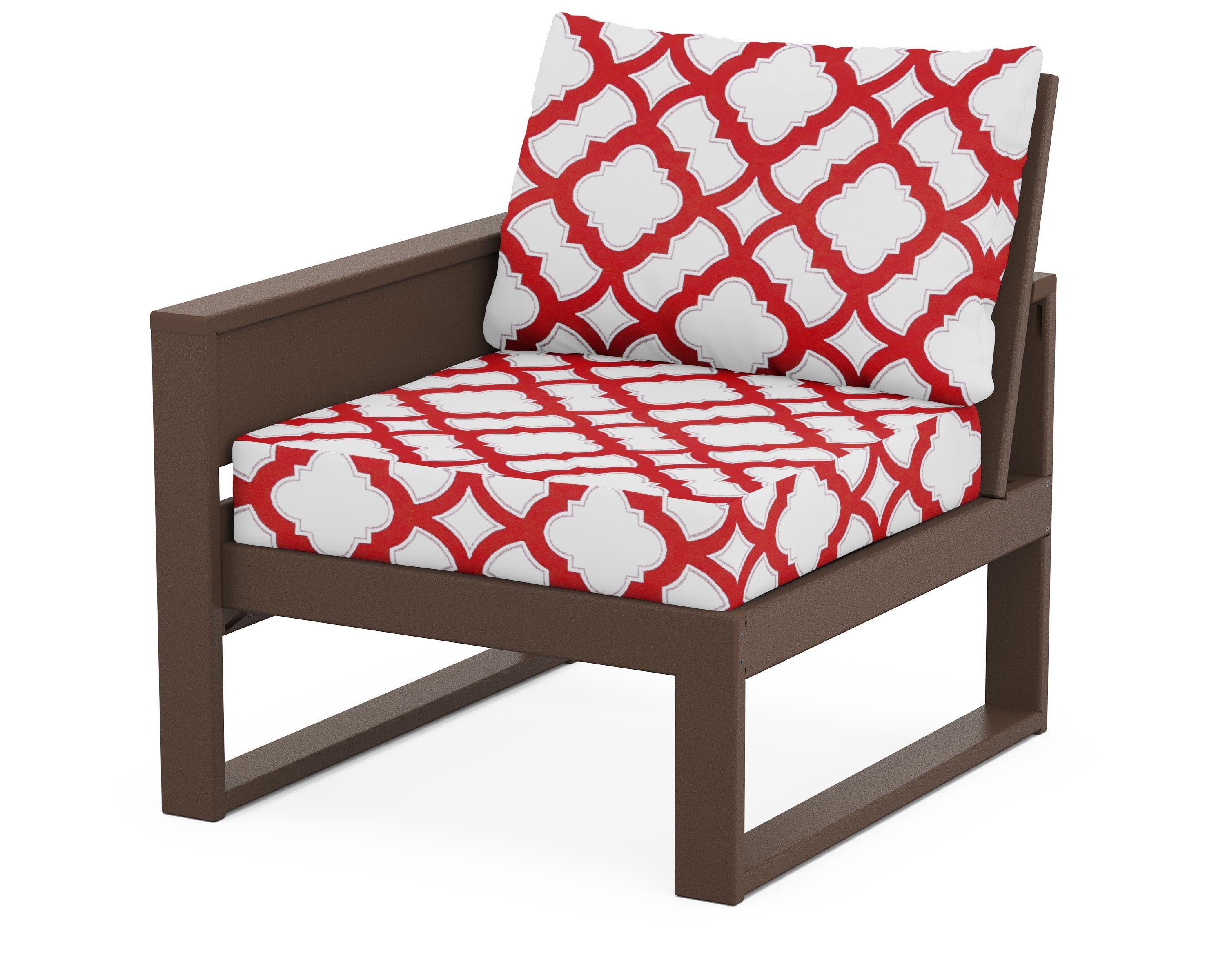 Eastport Modular Left Arm Chair in Vintage Lantern / Trellis Crimson