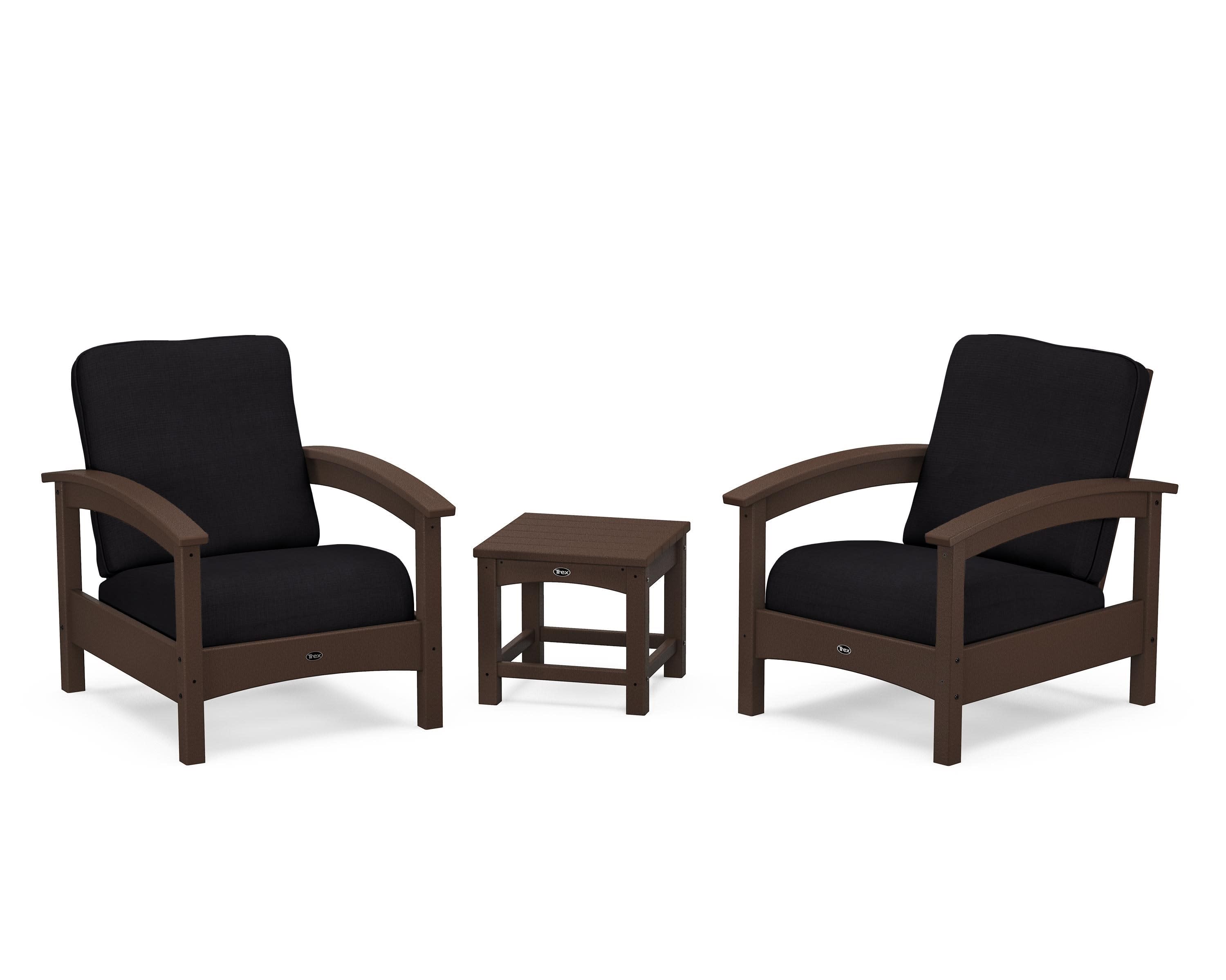 Rockport Club 3-Piece Deep Seating Conversation Set in Vintage Lantern / Midnight Linen