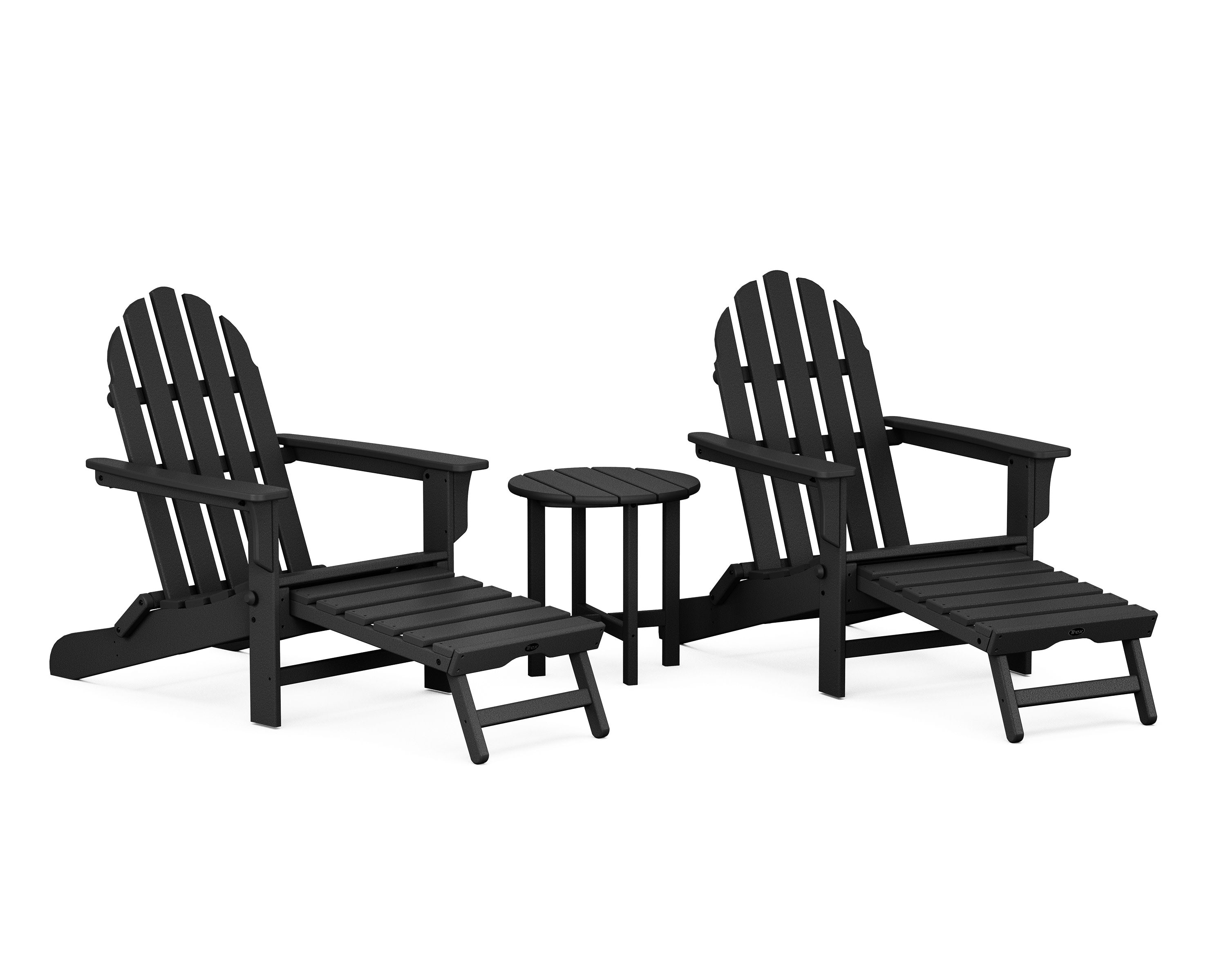 Cape Cod 3-Piece Ultimate Adirondack Set in Charcoal Black
