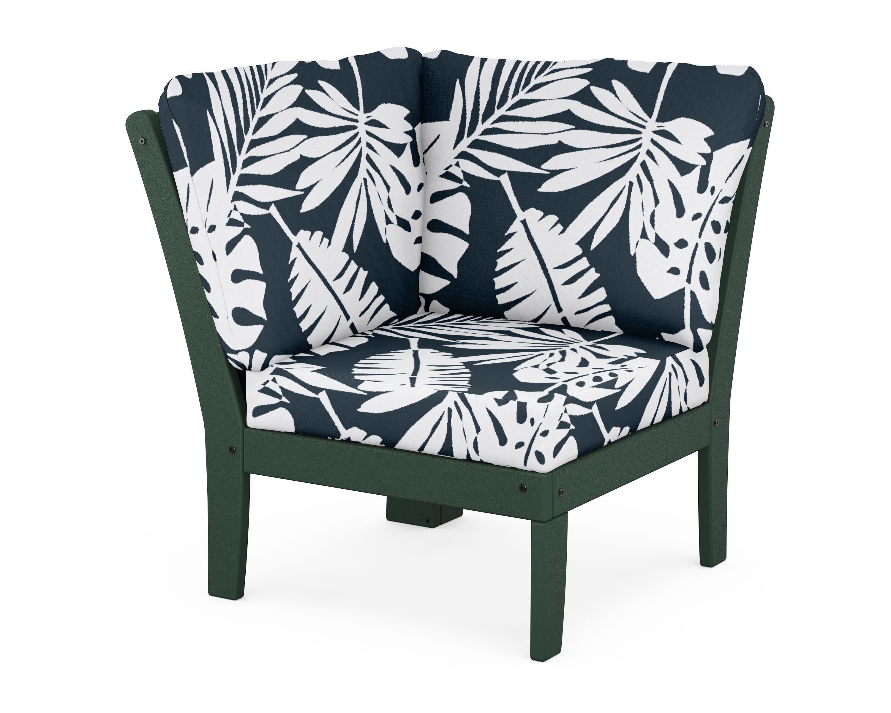 Yacht Club Modular Corner Chair in Rainforest Canopy / Leaf Marine Indigo