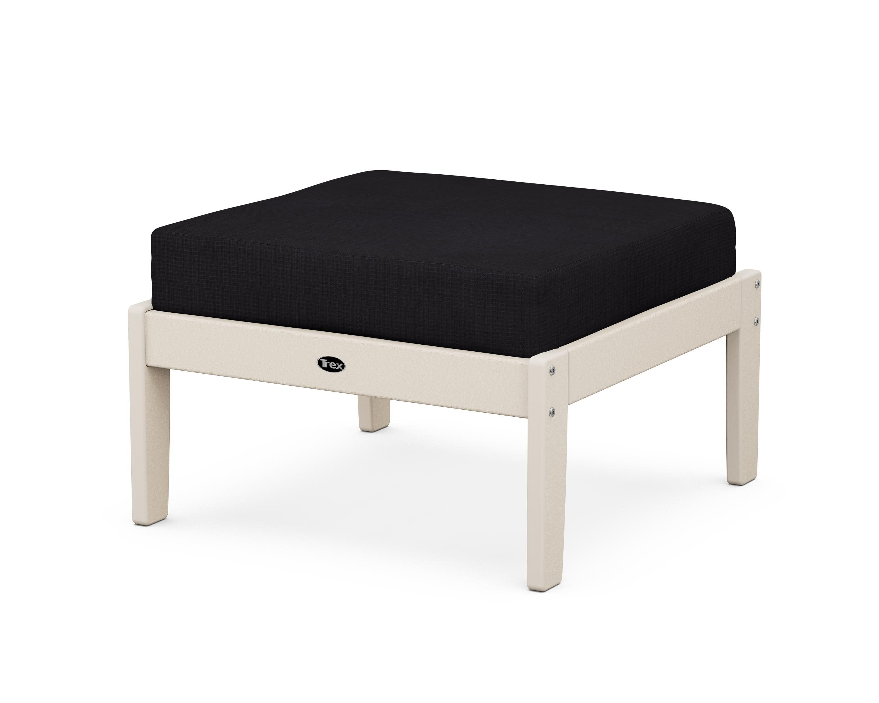 Yacht Club Deep Seating Ottoman in Sand Castle / Midnight Linen