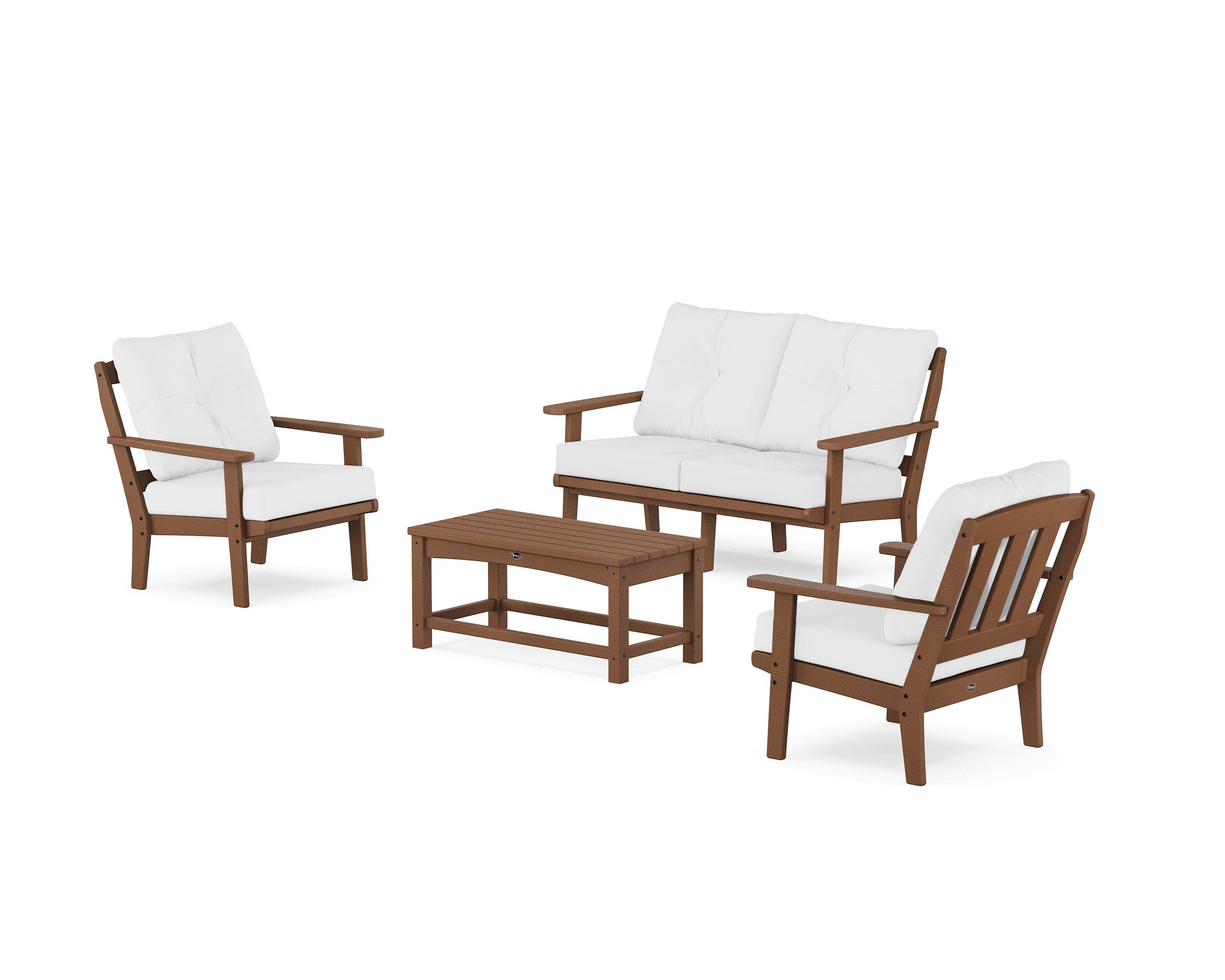 Cape Cod 4-Piece Deep Seating Set with Loveseat in Tree House / Natural