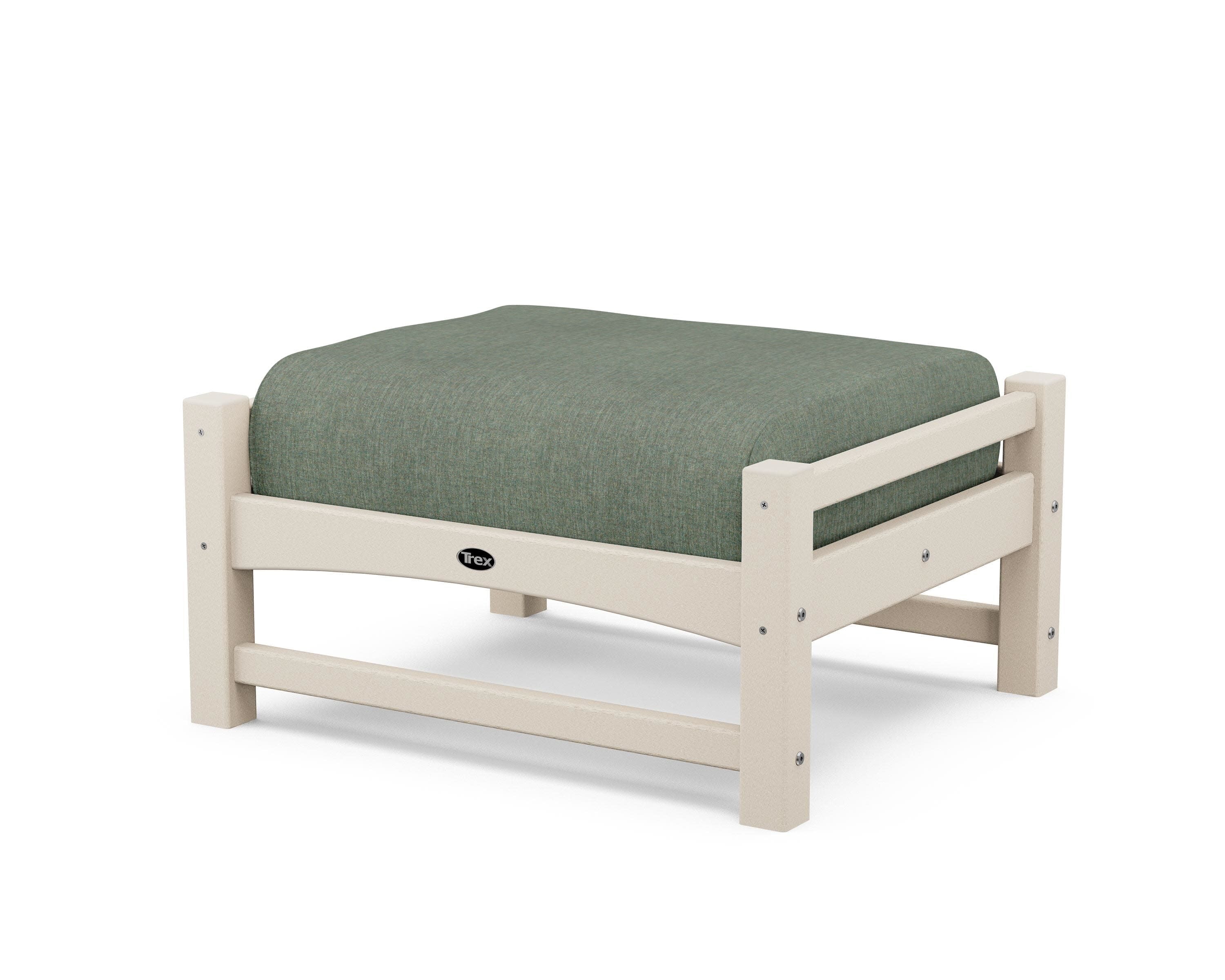 Rockport Club Ottoman in Sand Castle / Cast Sage