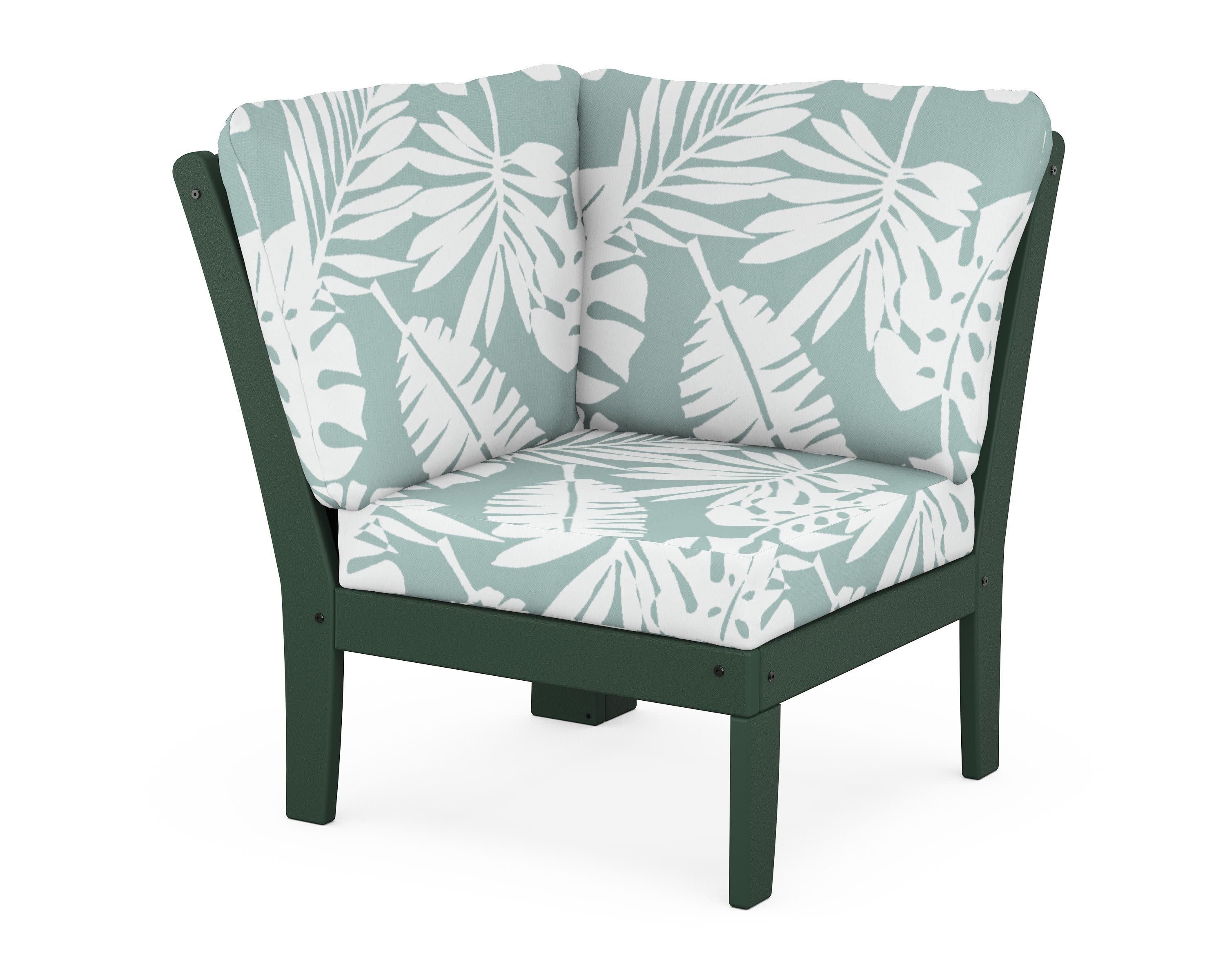 Yacht Club Modular Corner Chair in Rainforest Canopy / Leaf Glacier Spa