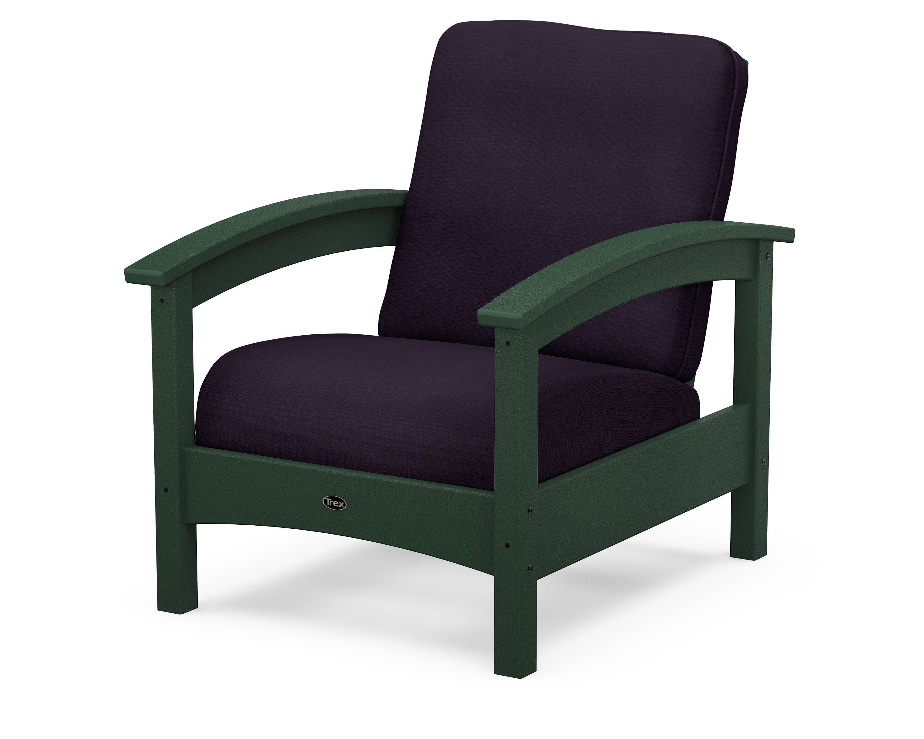 Rockport Club Chair in Rainforest Canopy / Navy Linen