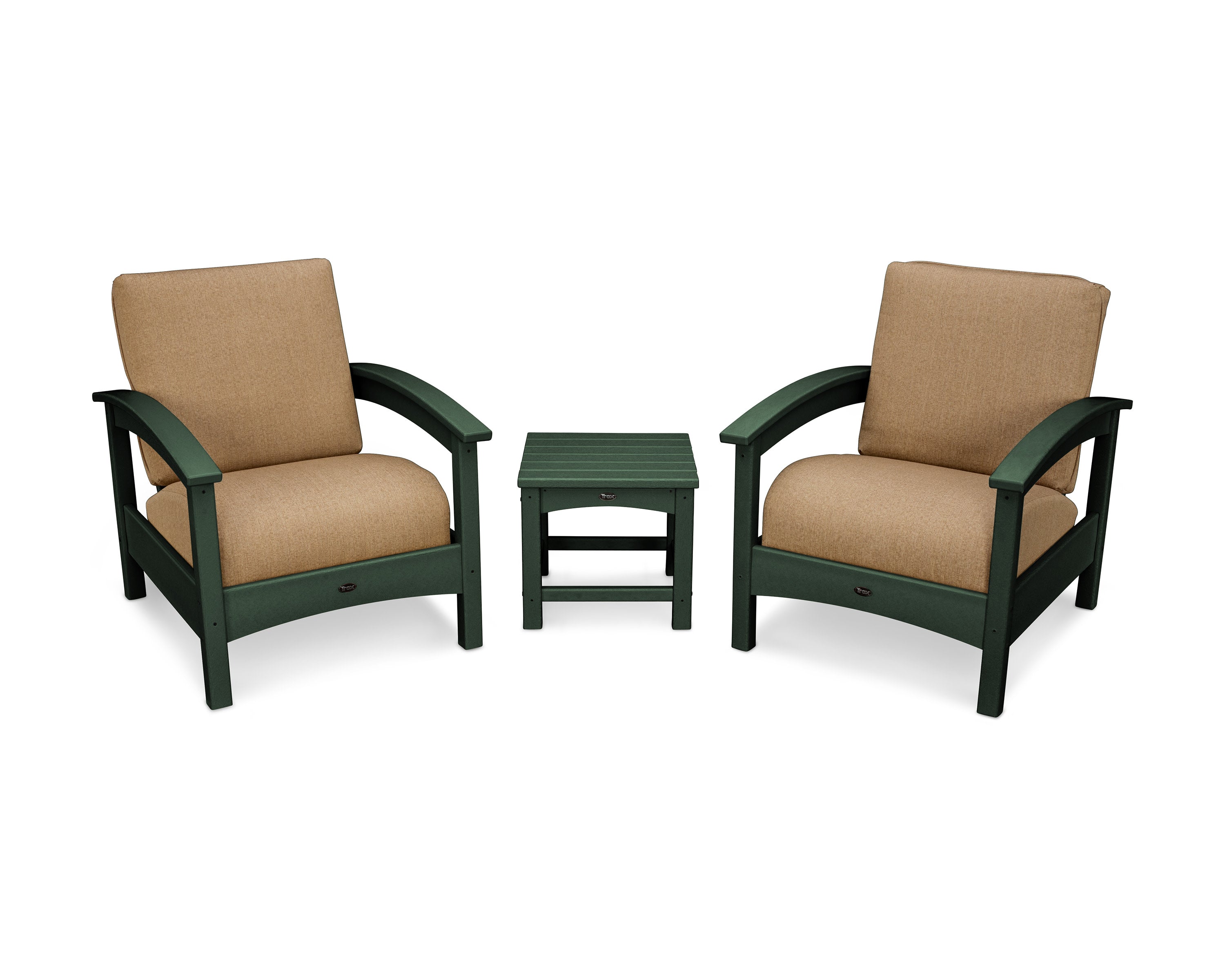 Rockport Club 3-Piece Deep Seating Conversation Set in Rainforest Canopy / Sesame