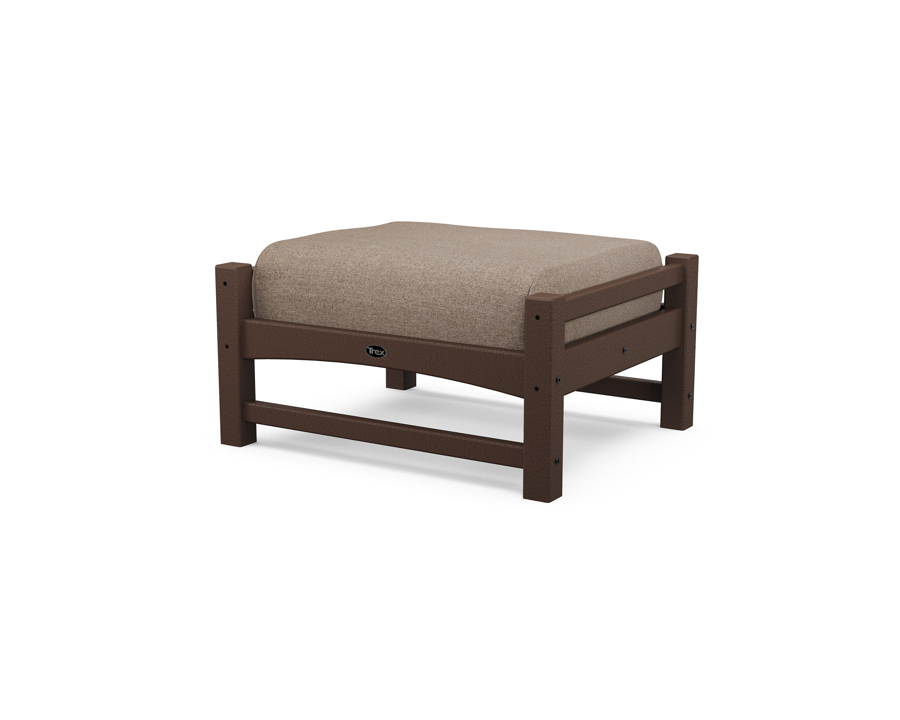 Rockport Club Ottoman in Vintage Lantern / Spiced Burlap
