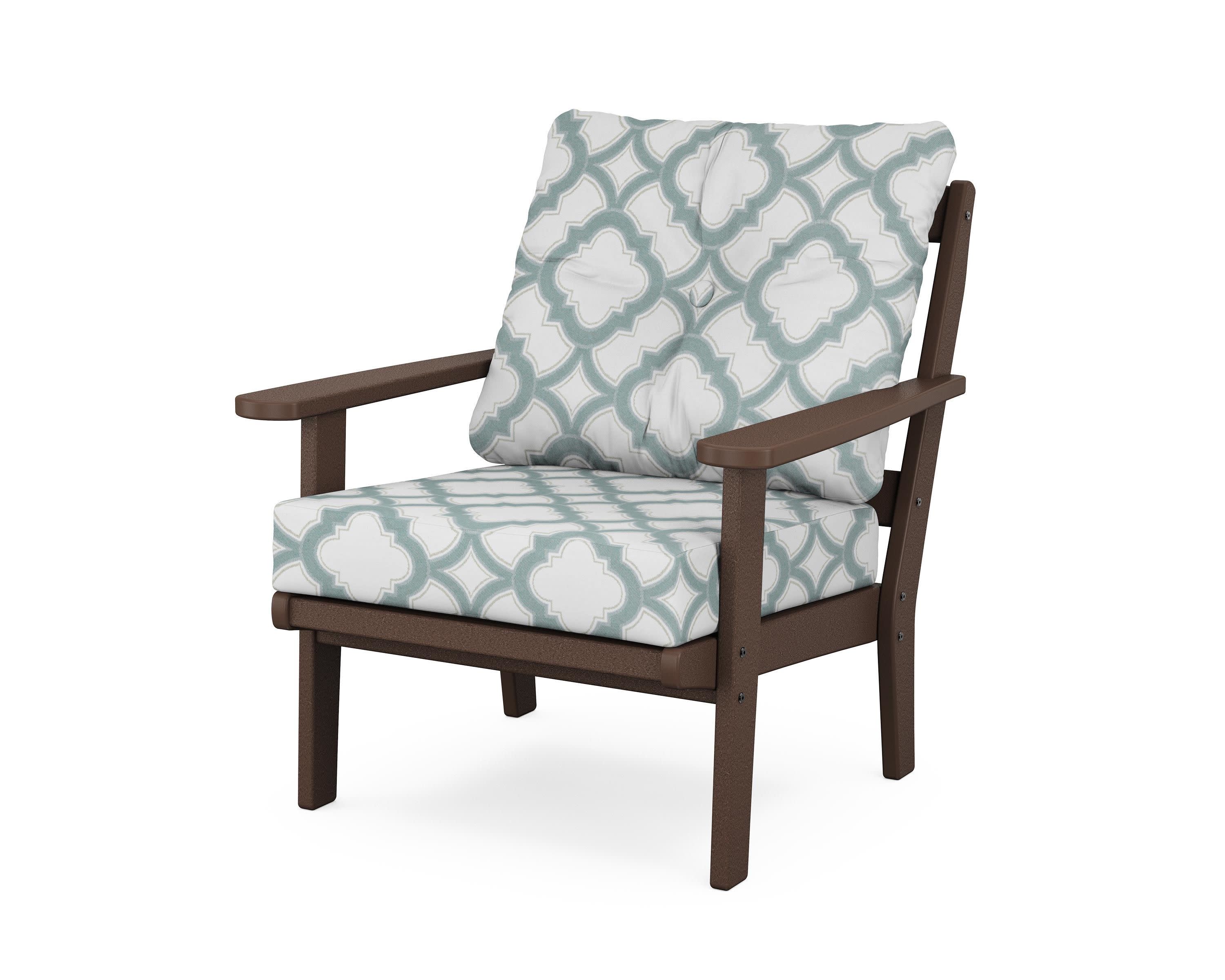 Cape Cod Deep Seating Chair in Vintage Lantern / Trellis Glacier Spa