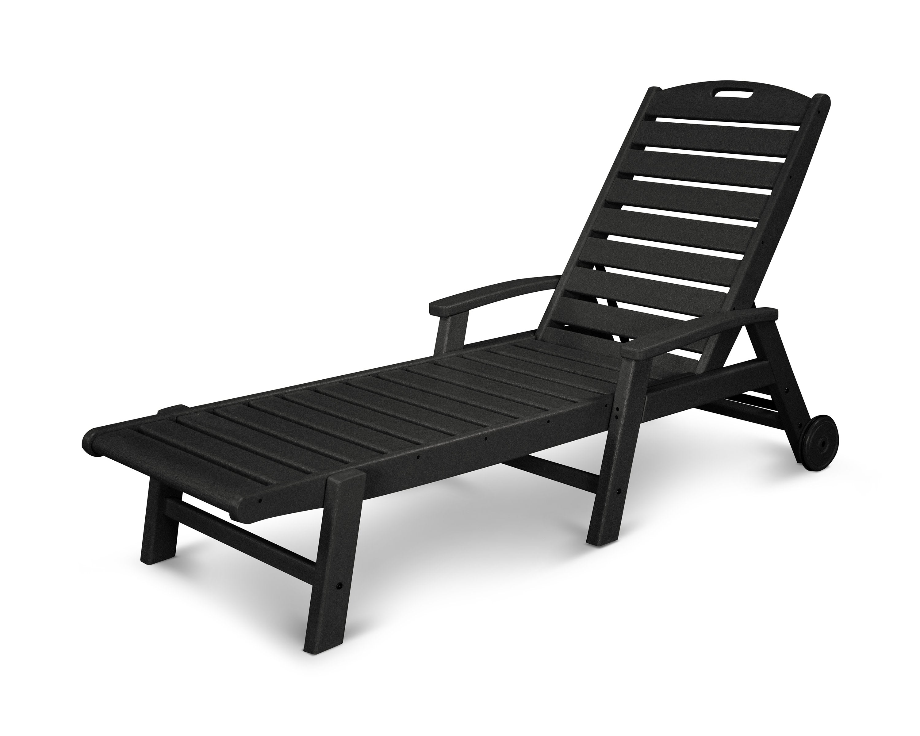 Yacht Club Wheeled Chaise in Charcoal Black