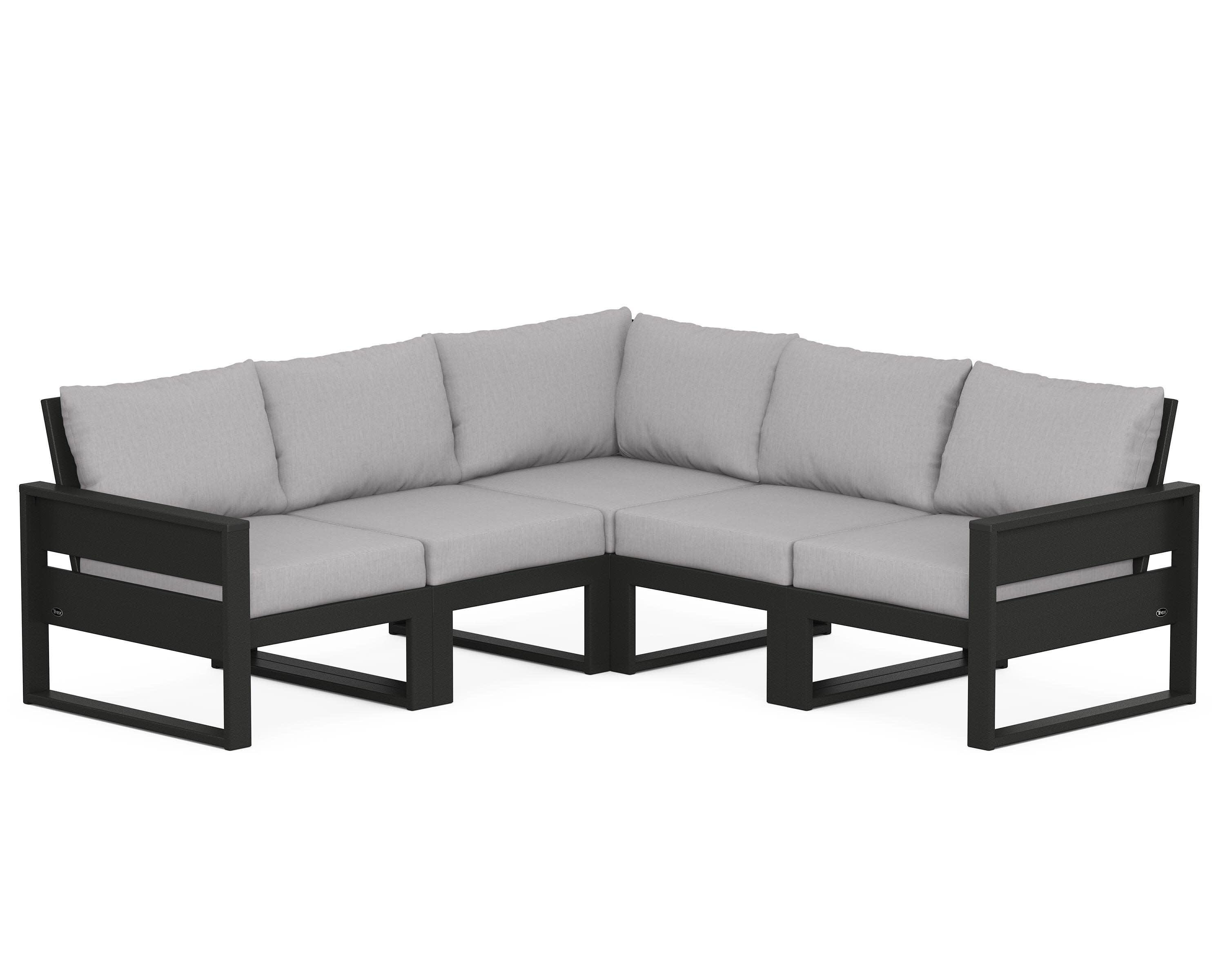 Eastport 5-Piece Sectional in Charcoal Black / Granite