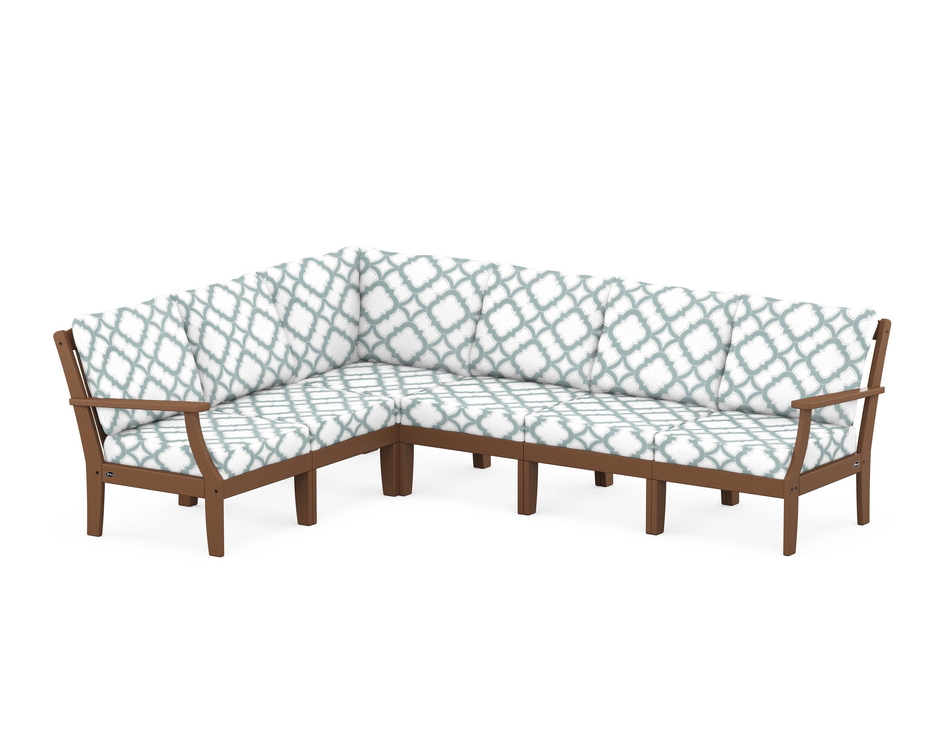 Yacht Club Modular 6-Piece Deep Seating Set in Tree House / Trellis Glacier Spa