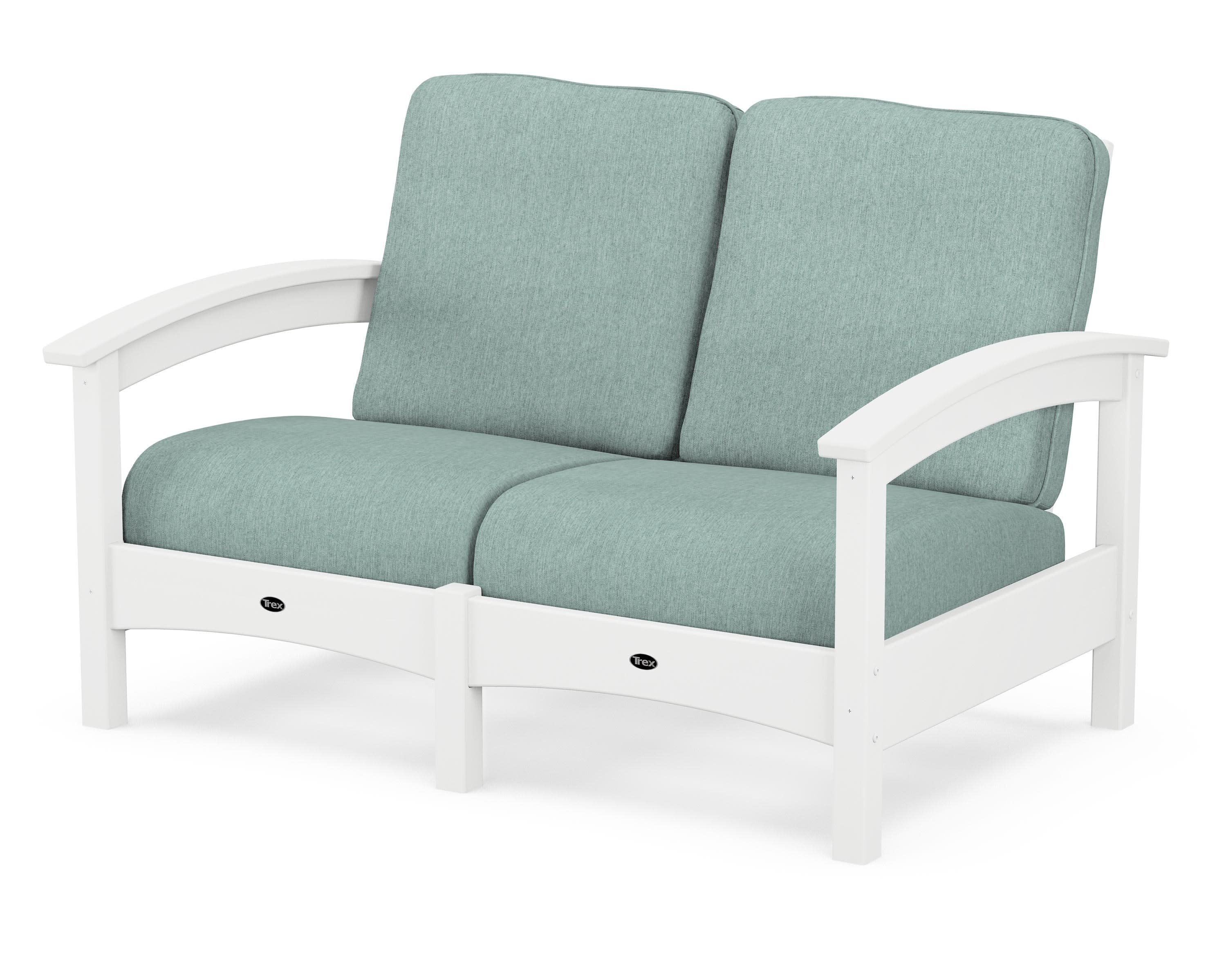 Rockport Club Loveseat in Classic White / Glacier Spa