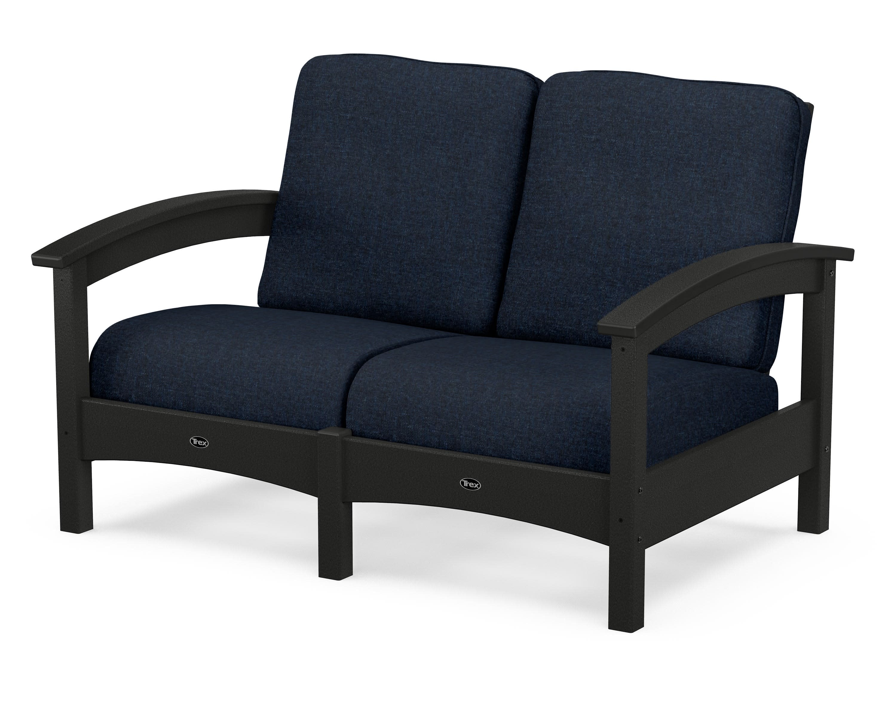 Rockport Club Loveseat in Charcoal Black / Marine Indigo