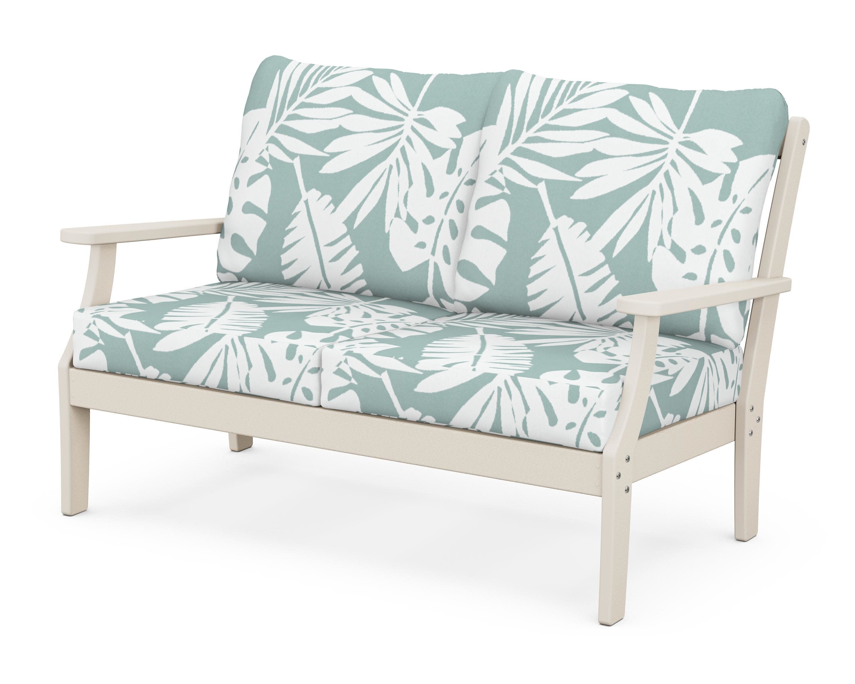 Yacht Club Deep Seating Loveseat in Sand Castle / Leaf Glacier Spa