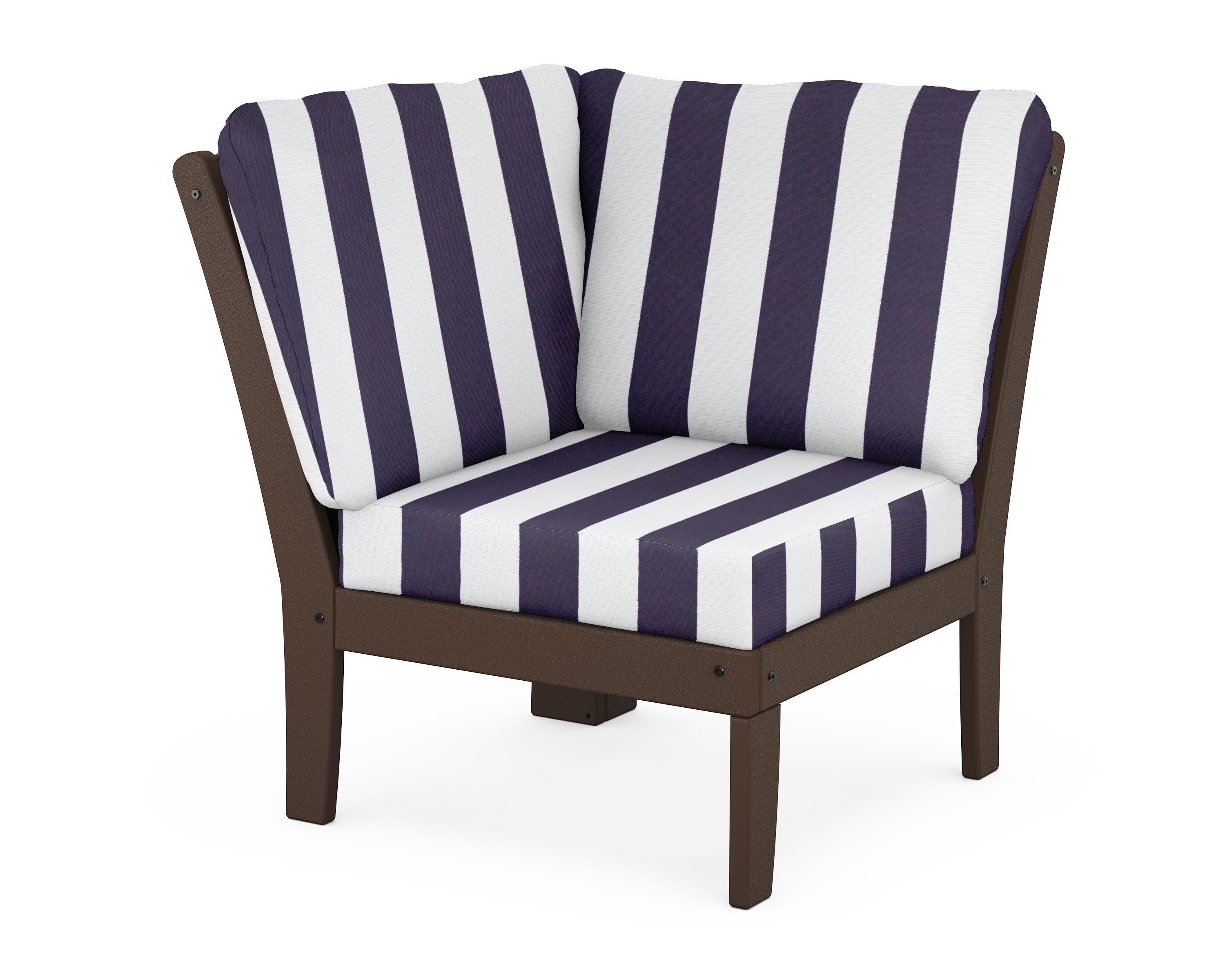 Yacht Club Modular Corner Chair in Vintage Lantern / Cabana Stripe Navy