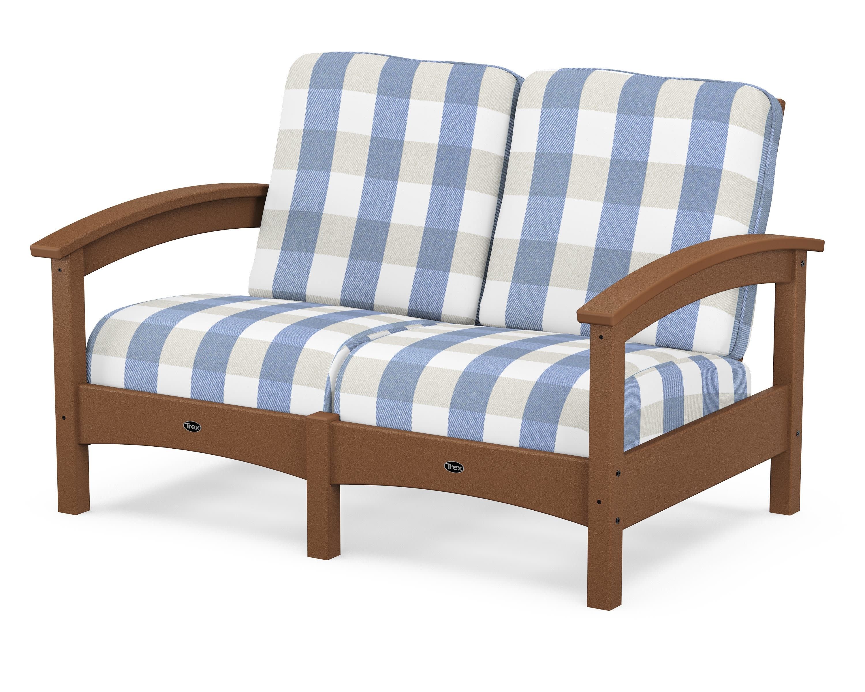 Rockport Club Loveseat in Tree House / Buffalo Plaid Sky Blue