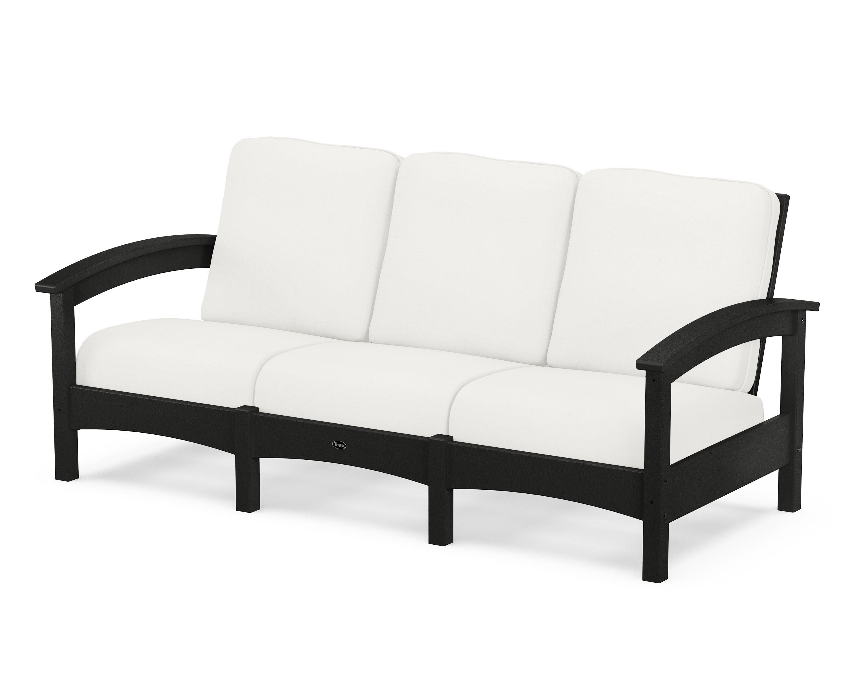 Rockport Club Sofa in Charcoal Black / Natural Linen