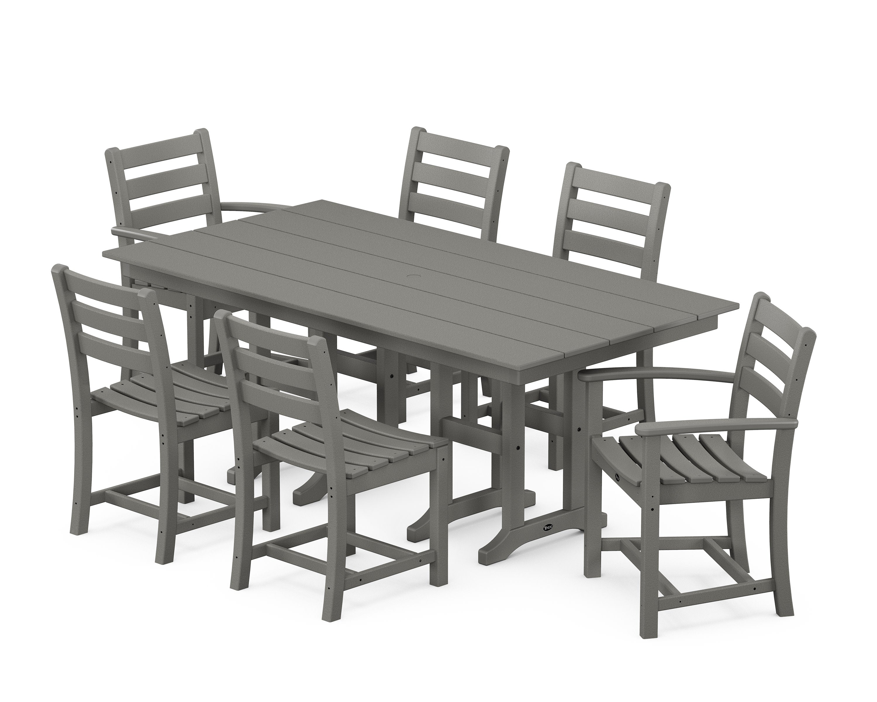 Monterey Bay 7-Piece Farmhouse Dining Set in Stepping Stone