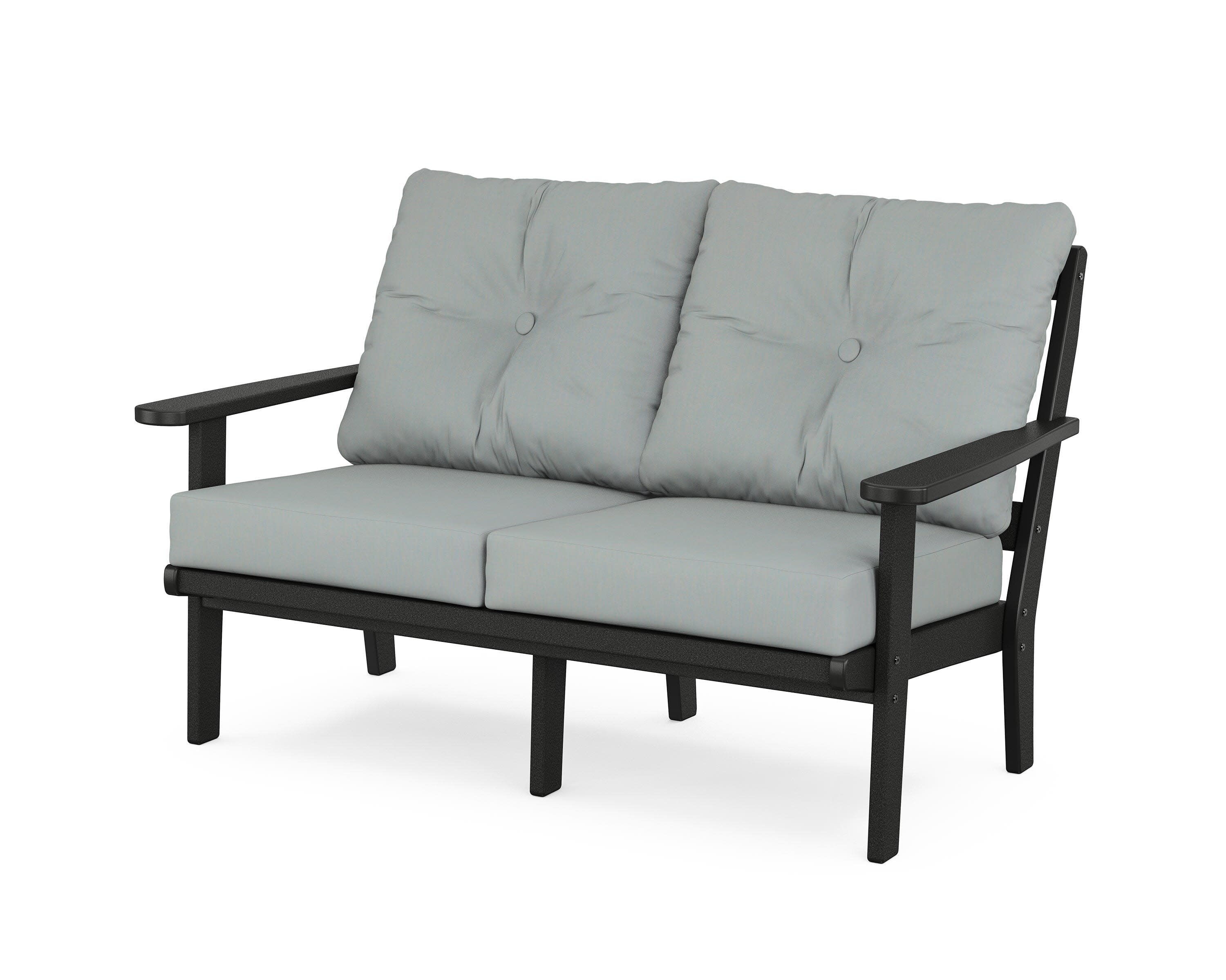 Cape Cod Deep Seating Loveseat in Charcoal Black / Spa