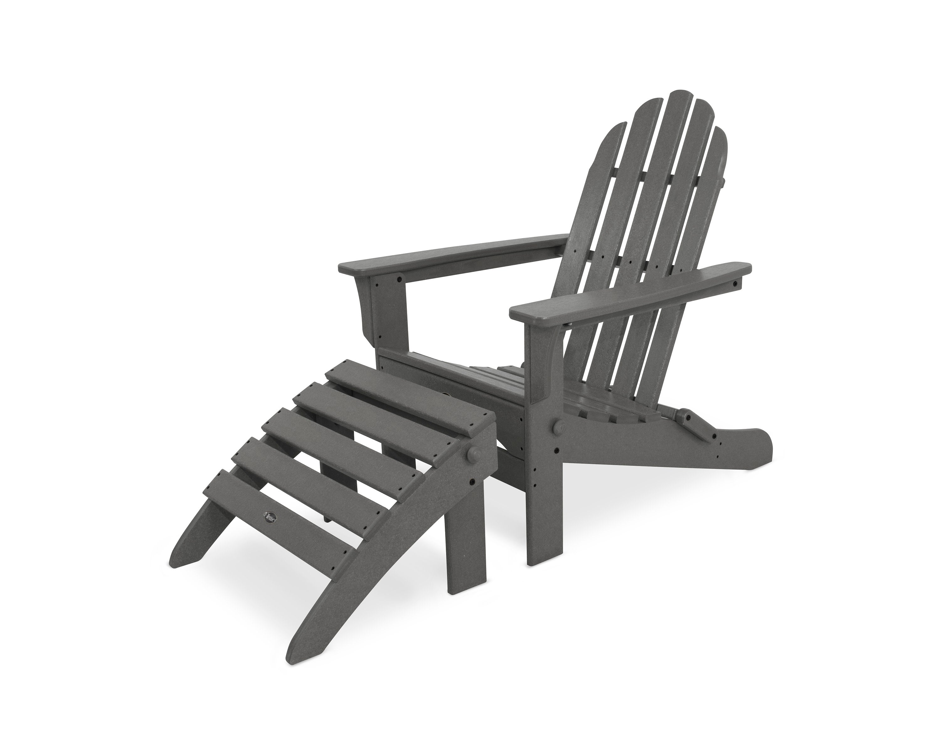Cape Cod 2-Piece Folding Adirondack Seating Set in Stepping Stone