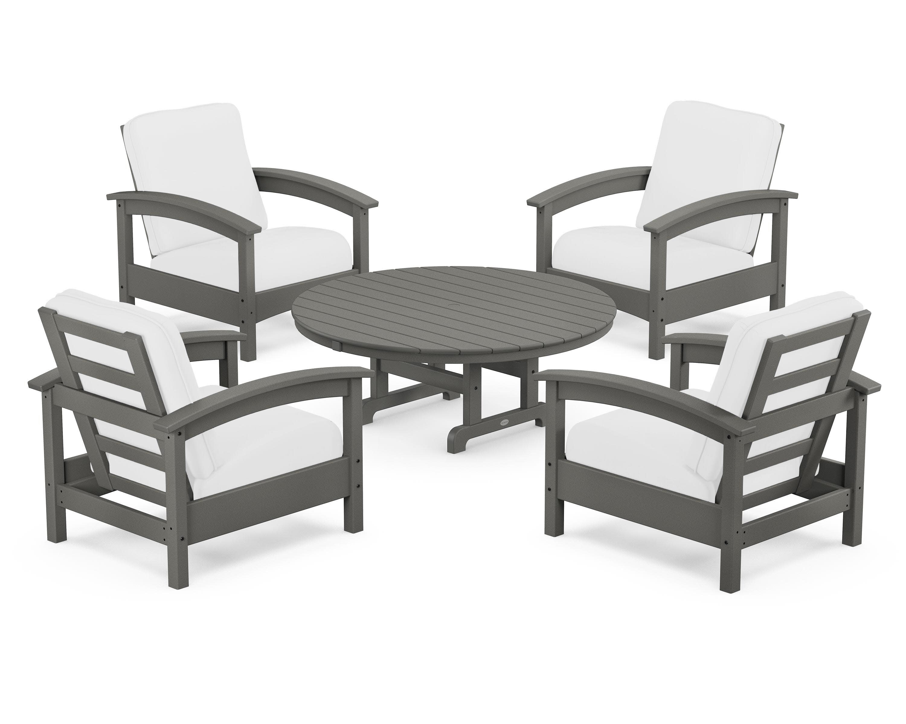 Rockport 5-Piece Deep Seating Set in Stepping Stone / Natural