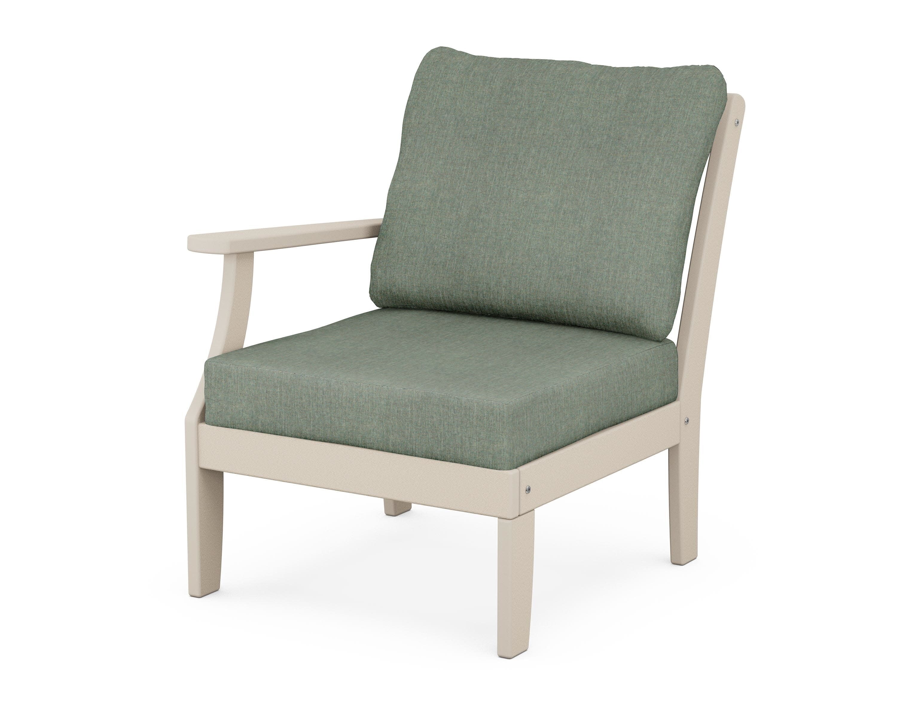 Yacht Club Modular Left Arm Chair in Sand Castle / Cast Sage