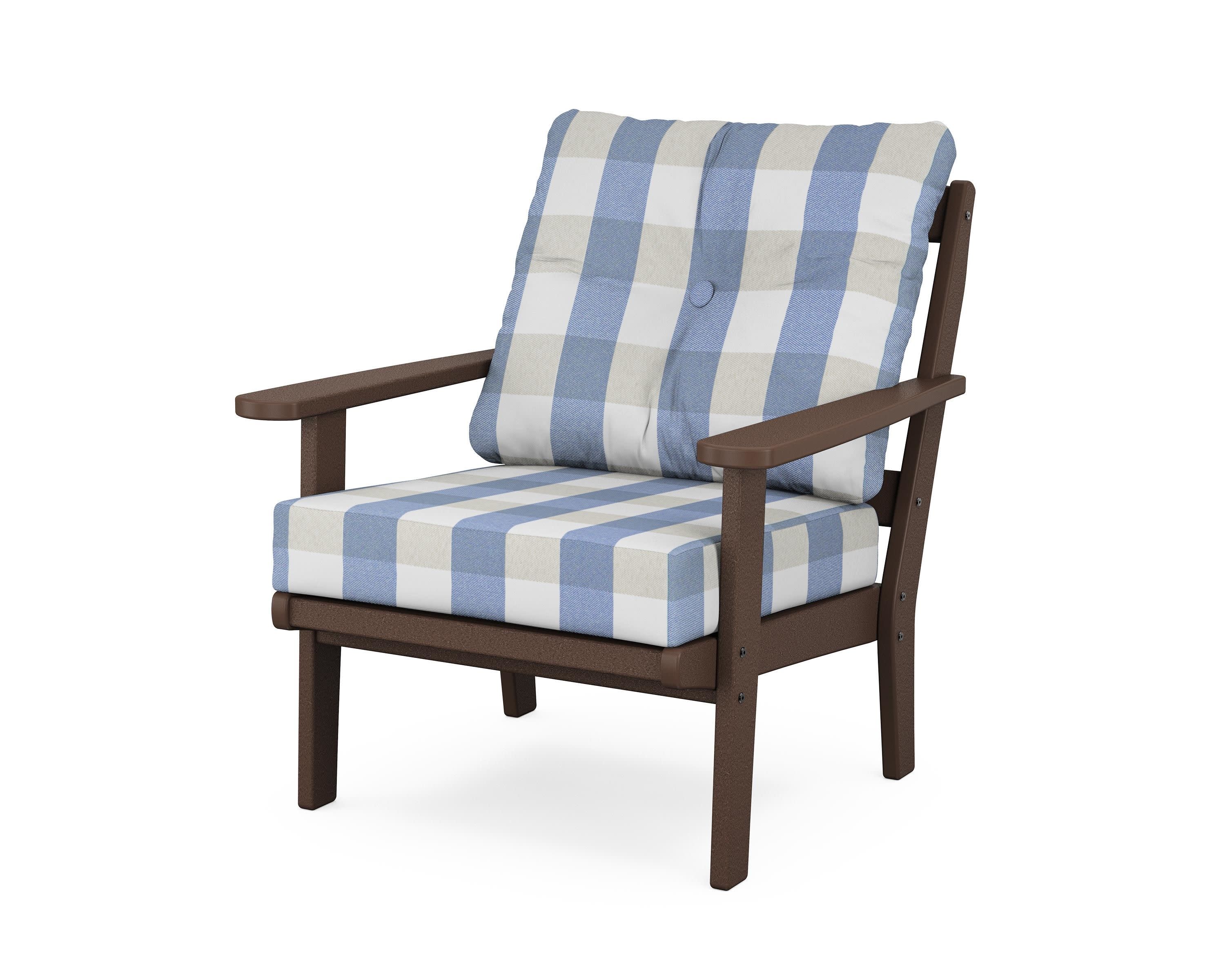 Cape Cod Deep Seating Chair in Vintage Lantern / Buffalo Plaid Sky Blue