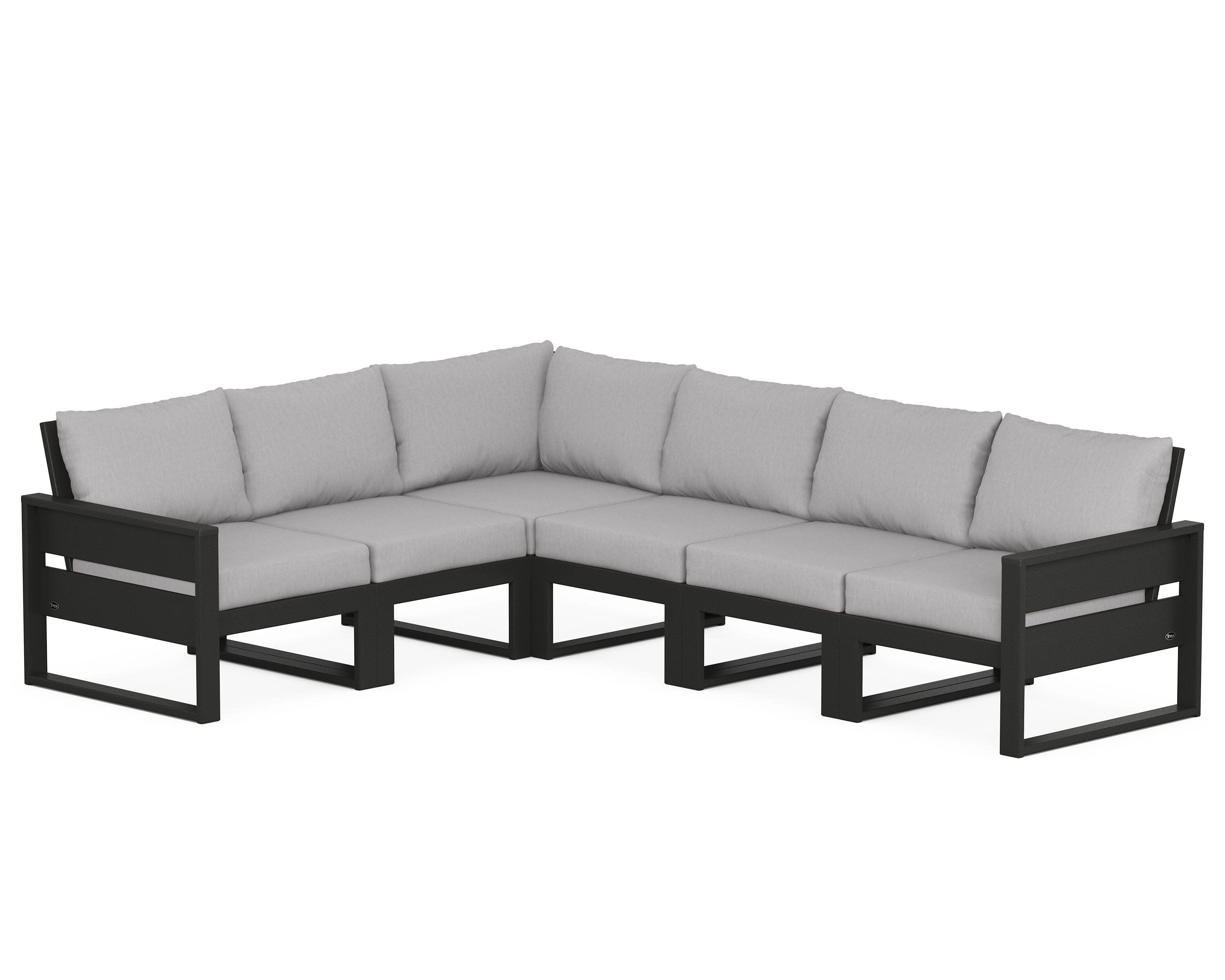 Eastport 6-Piece Sectional in Charcoal Black / Granite