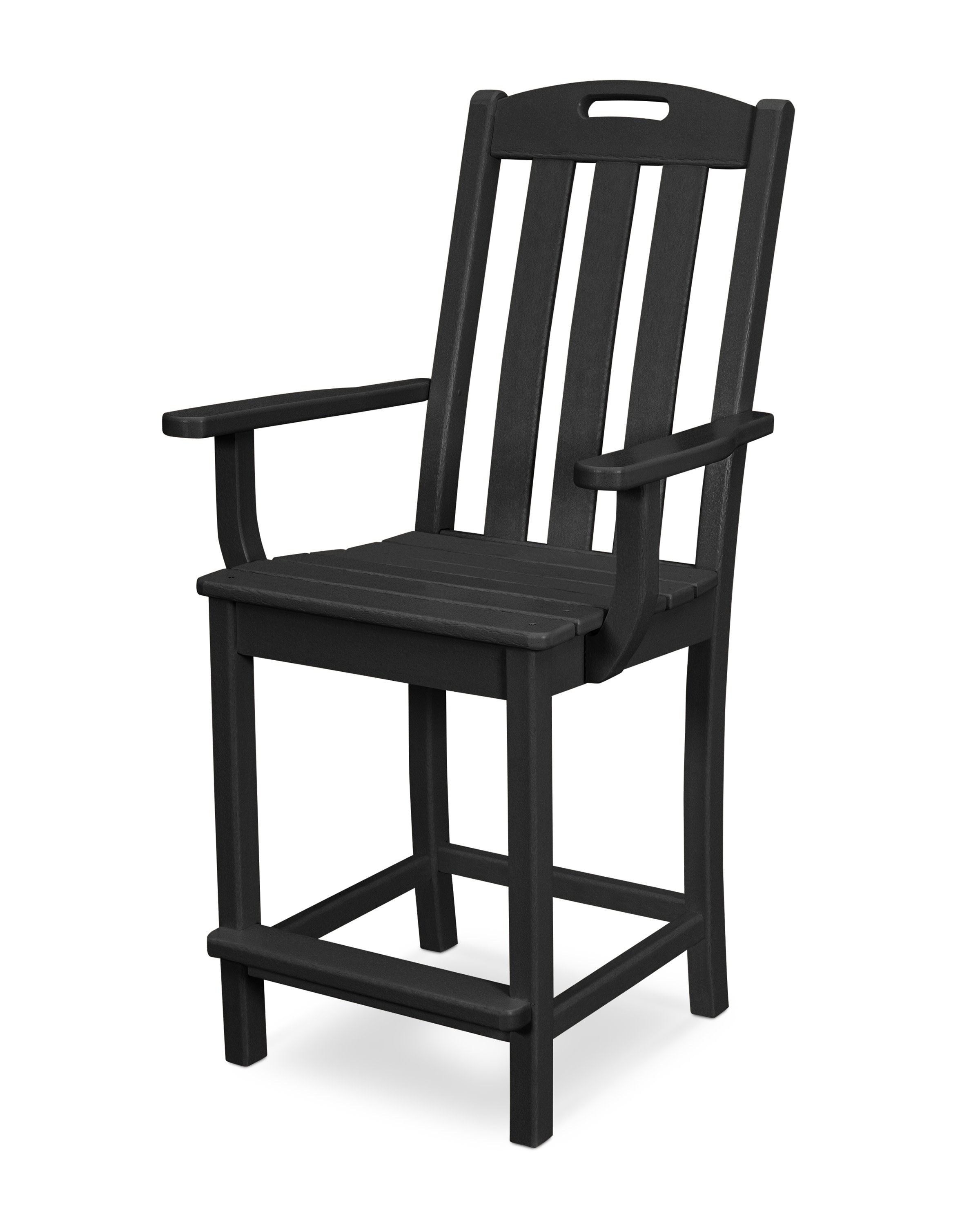 Yacht Club Counter Arm Chair in Charcoal Black
