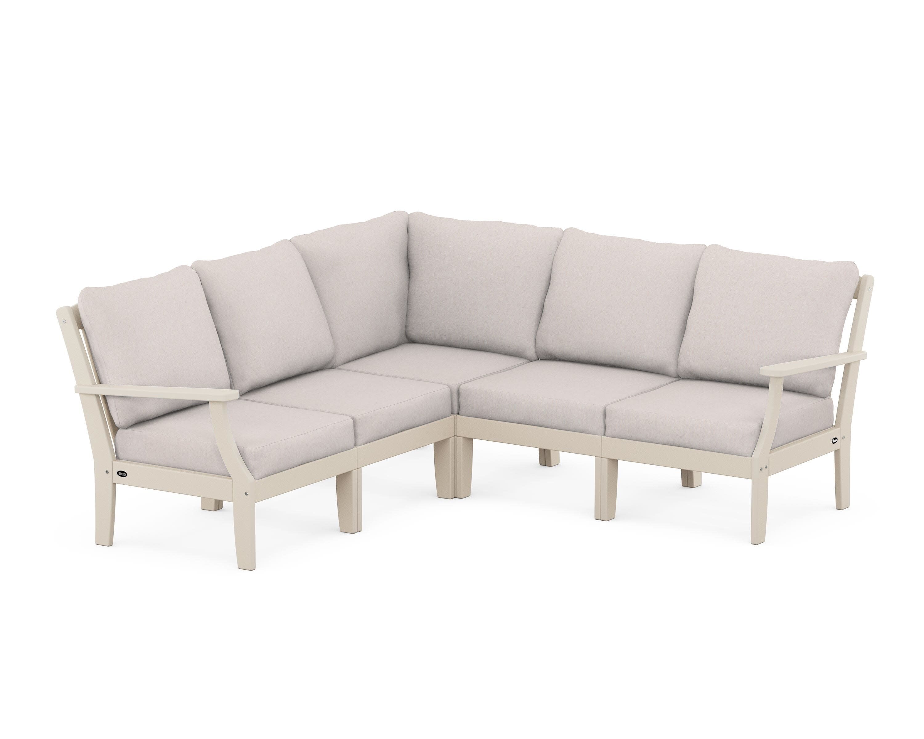 Yacht Club Modular 5-Piece Deep Seating Set in Sand Castle / Dune Burlap