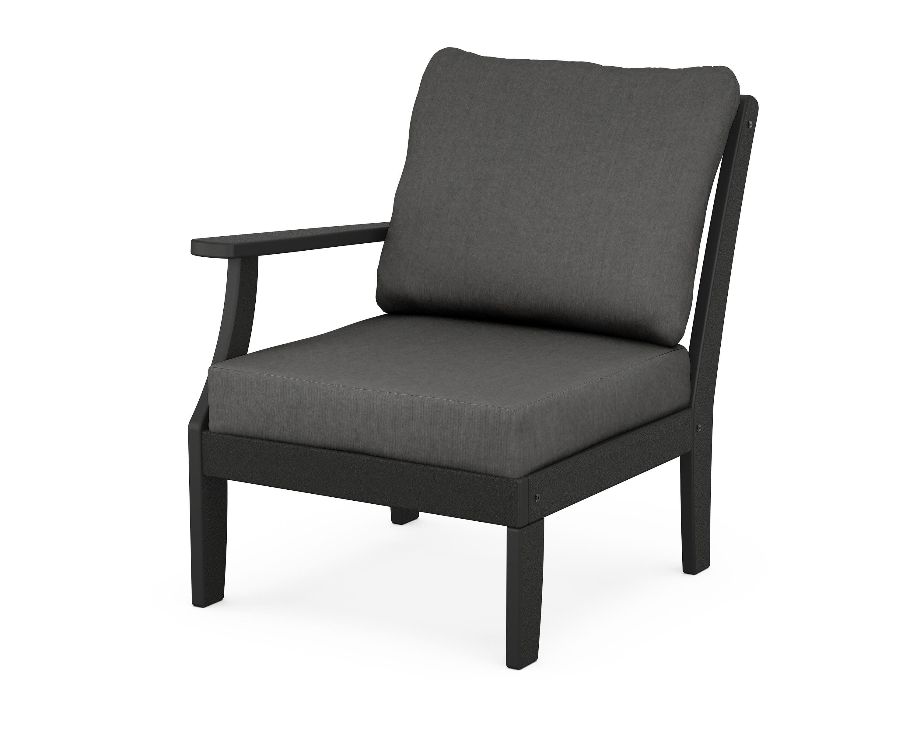 Yacht Club Modular Left Arm Chair in Charcoal Black / Spectrum Carbon