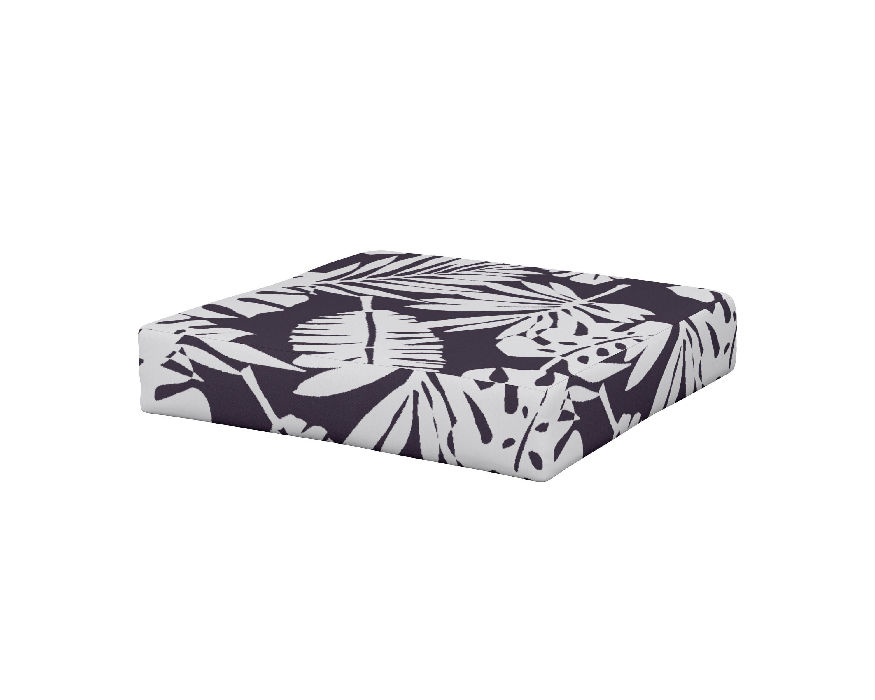 Modular Ottoman Cushion in Leaf Navy
