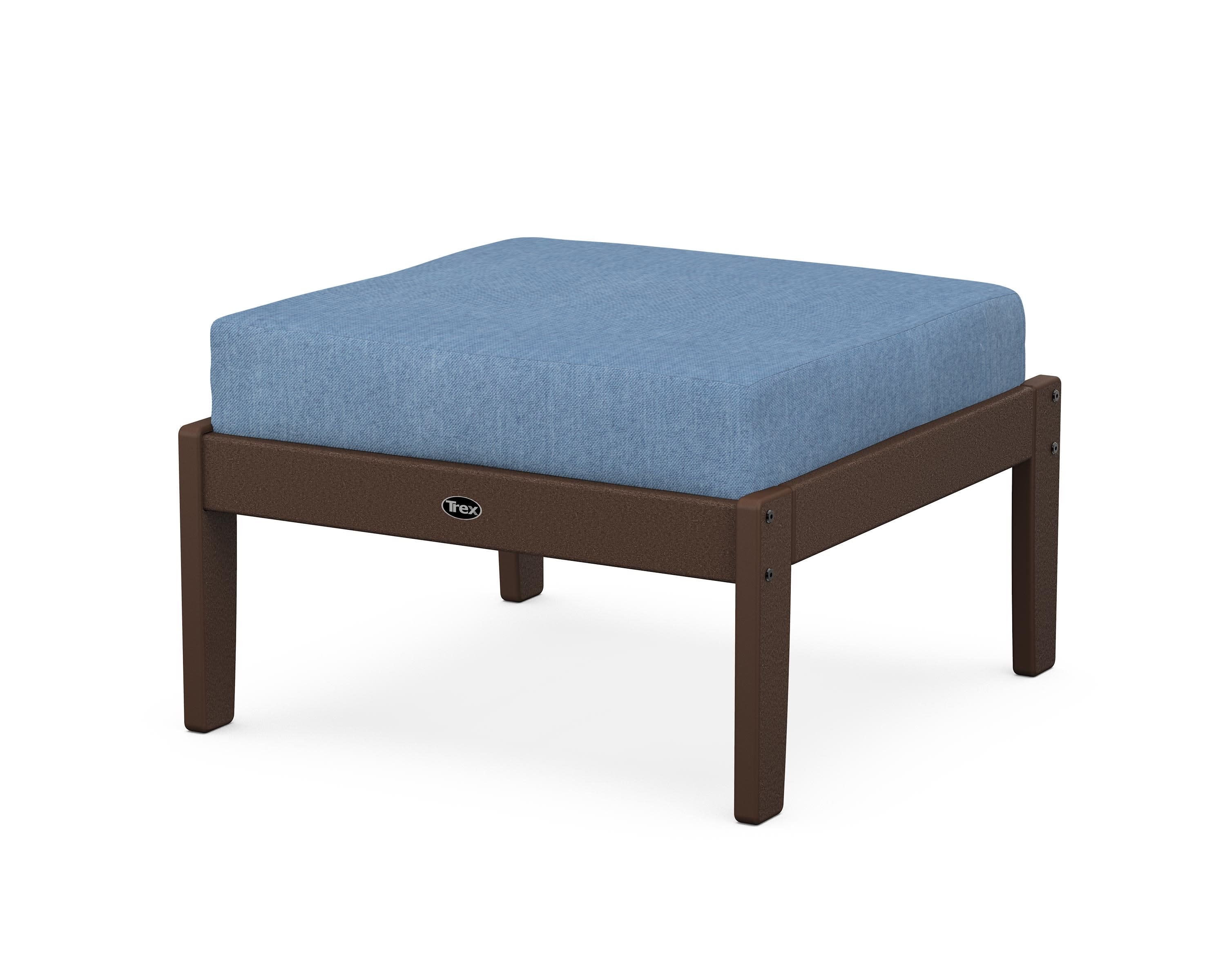 Yacht Club Deep Seating Ottoman in Vintage Lantern / Sky Blue