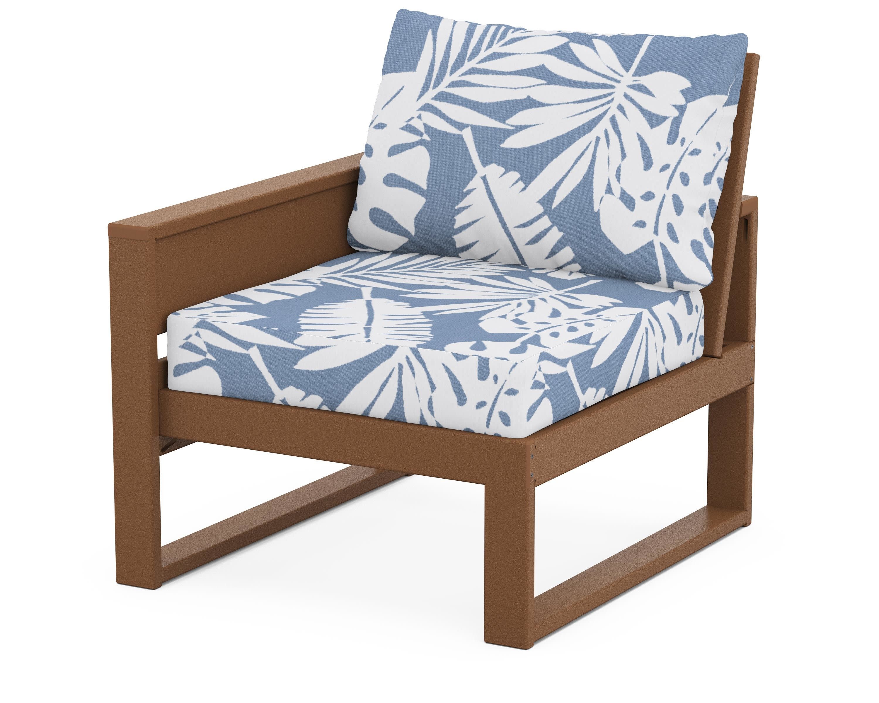 Eastport Modular Left Arm Chair in Tree House / Leaf Sky Blue