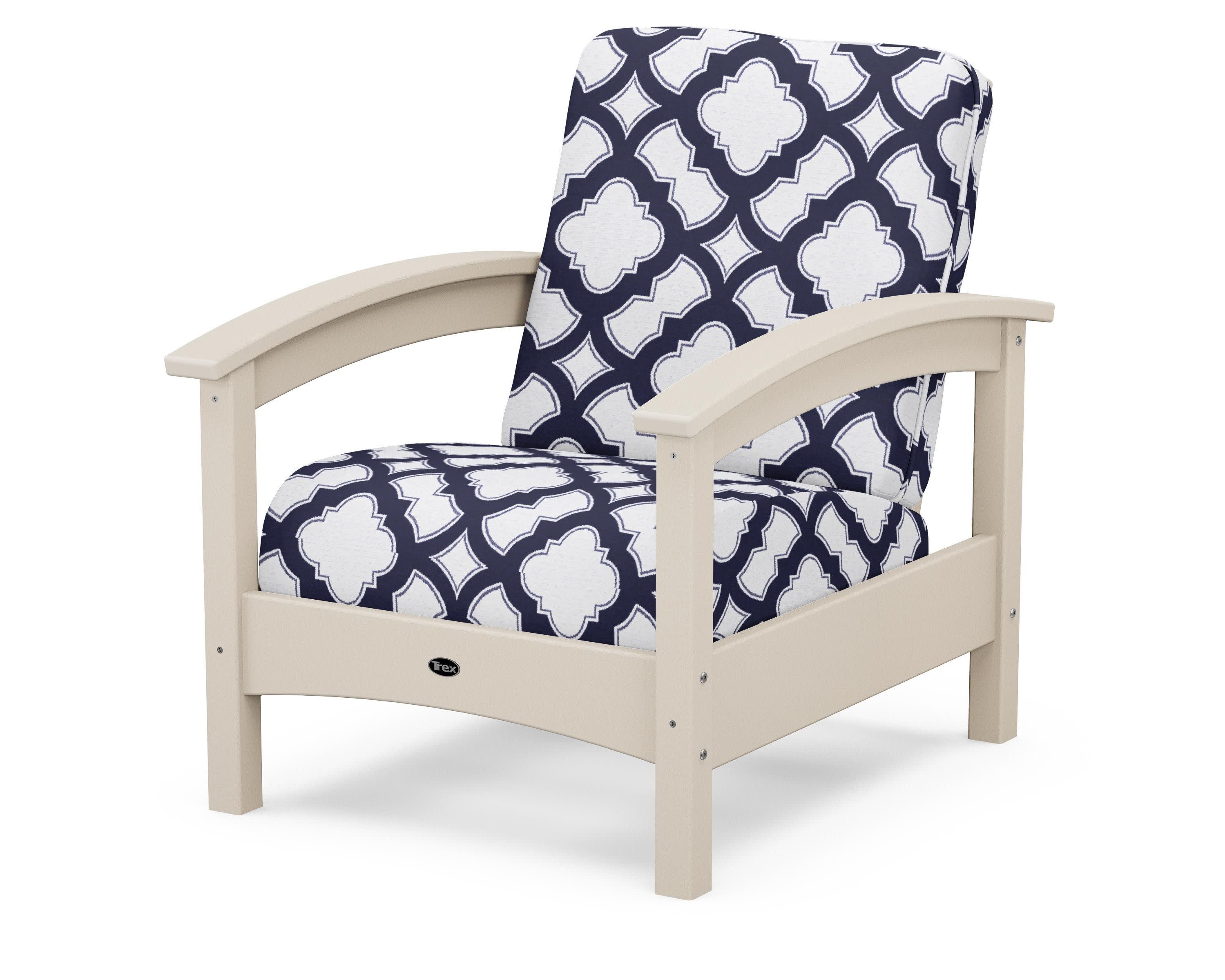 Rockport Club Chair in Sand Castle / Trellis Navy