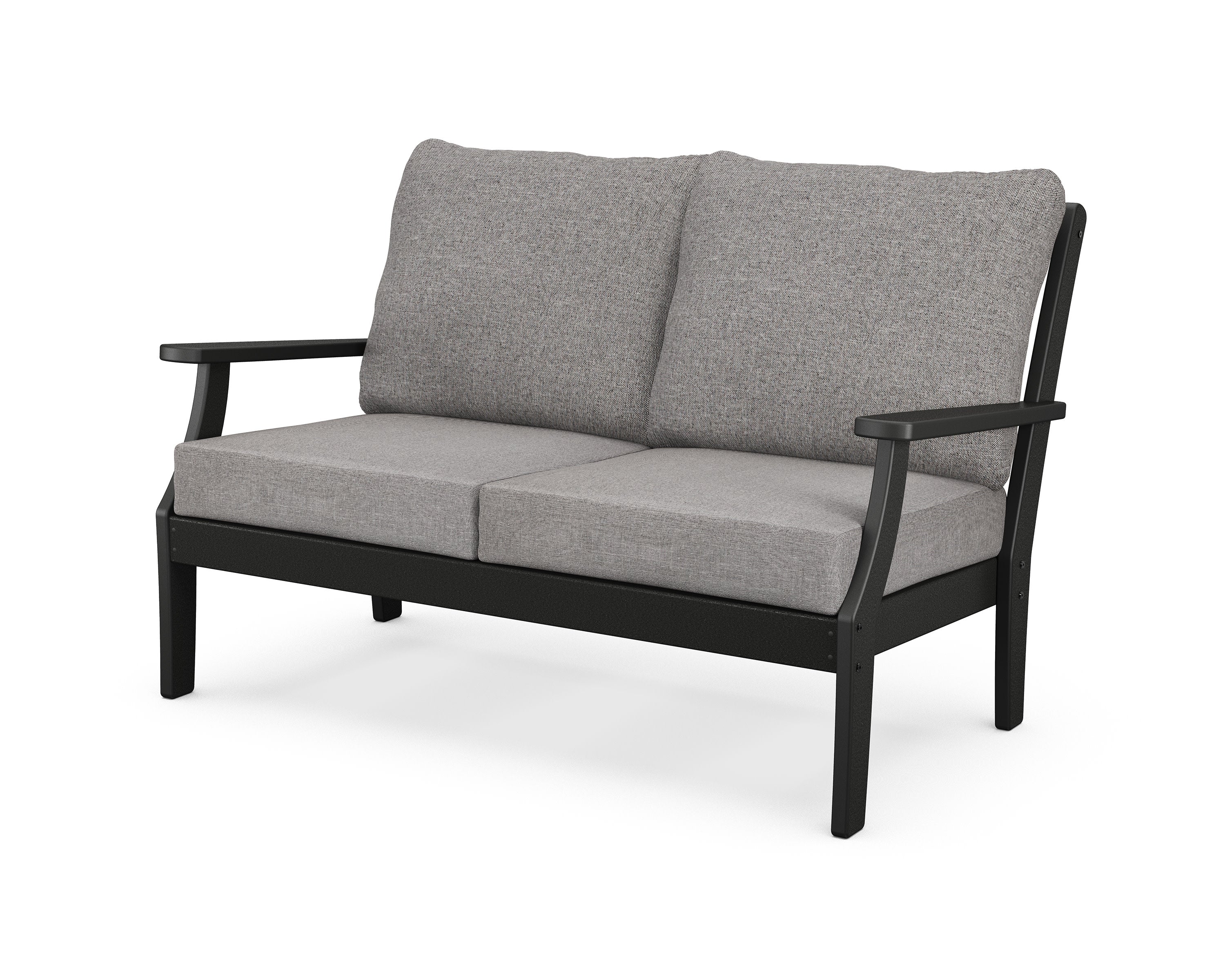 Yacht Club Deep Seating Loveseat in Charcoal Black / Grey Mist