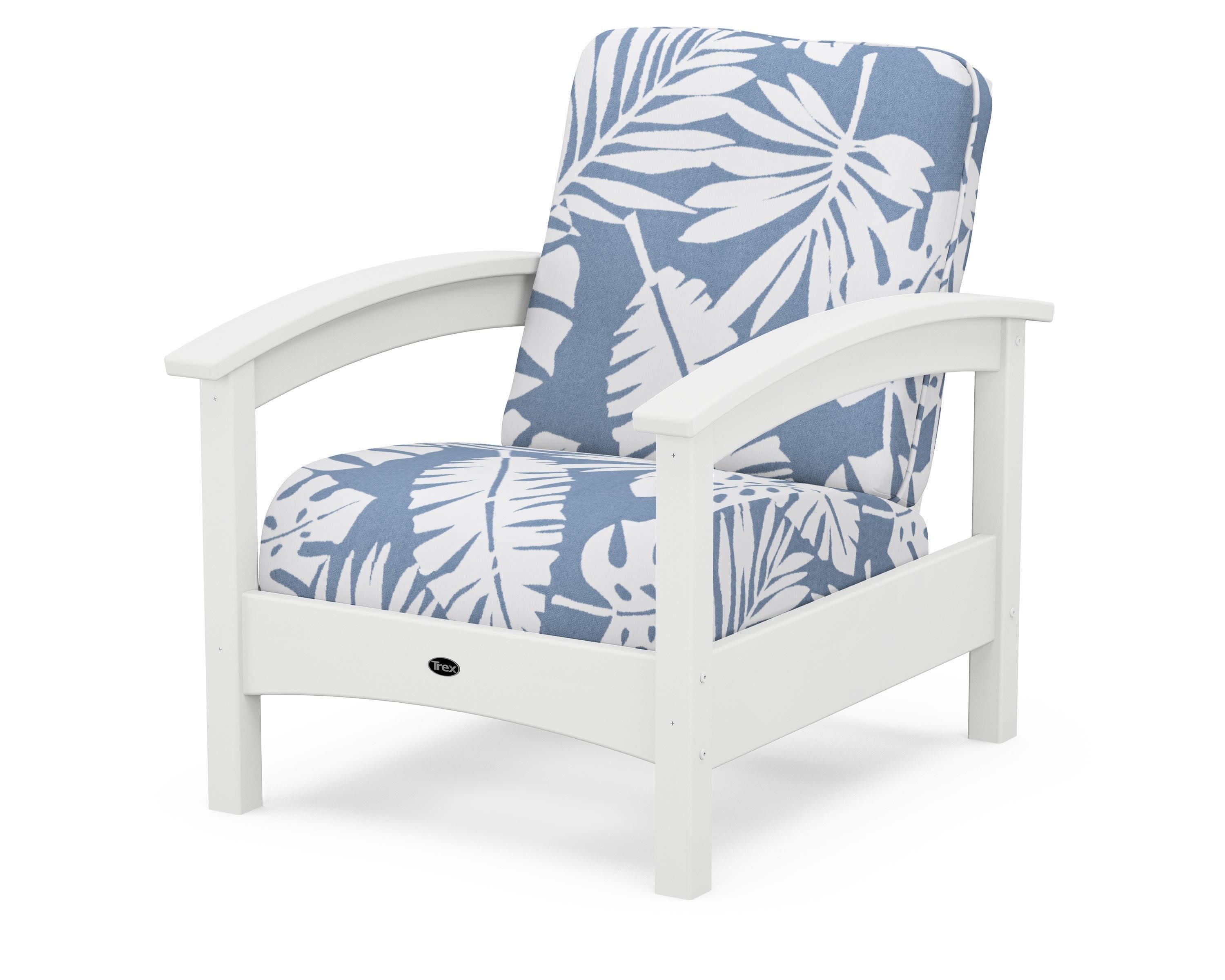 Rockport Club Chair in Classic White / Leaf Sky Blue