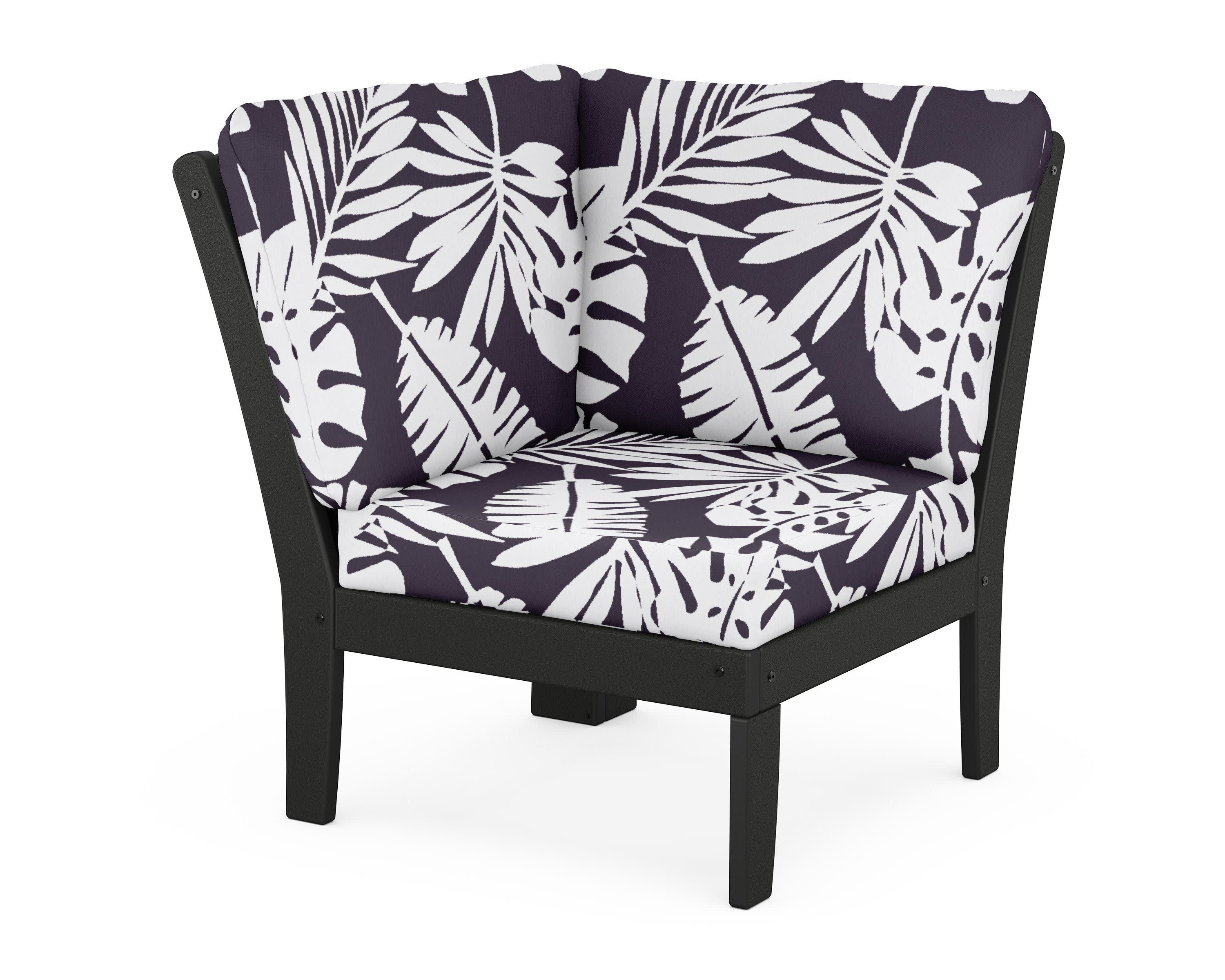 Yacht Club Modular Corner Chair in Charcoal Black / Leaf Navy