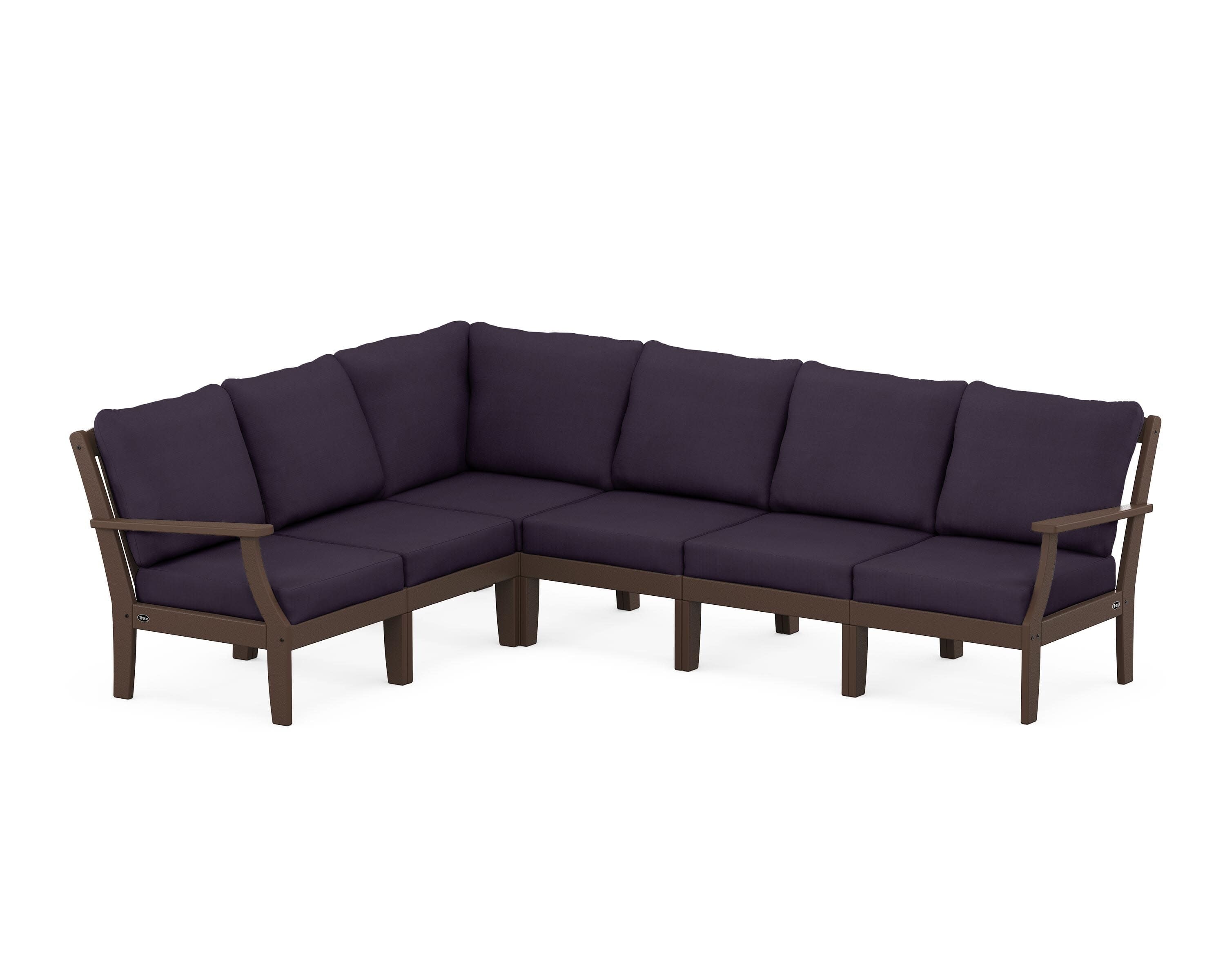 Yacht Club Modular 6-Piece Deep Seating Set in Vintage Lantern / Navy Linen