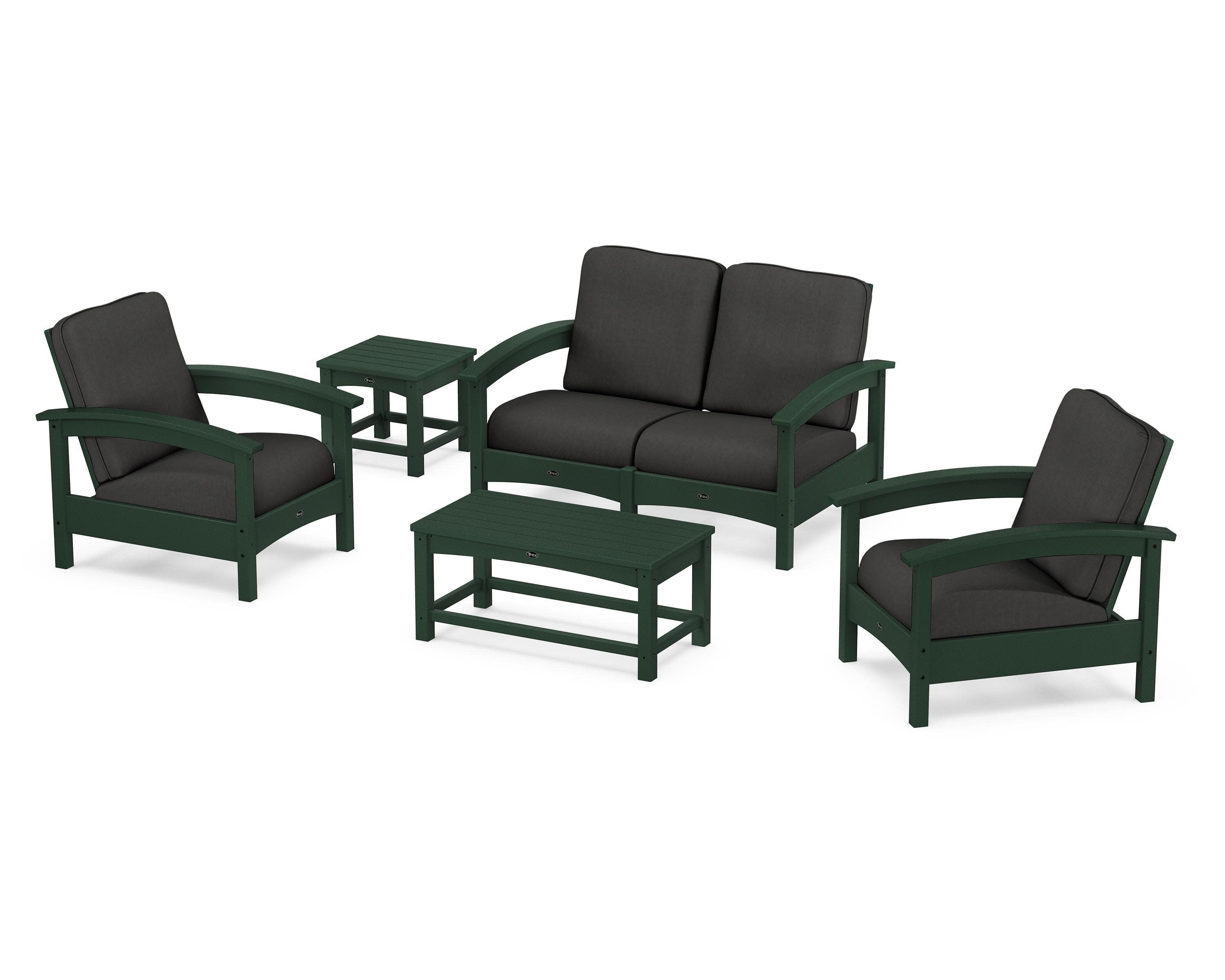 Rockport Club 6-Piece Deep Seating Conversation Set in Rainforest Canopy / Spectrum Carbon