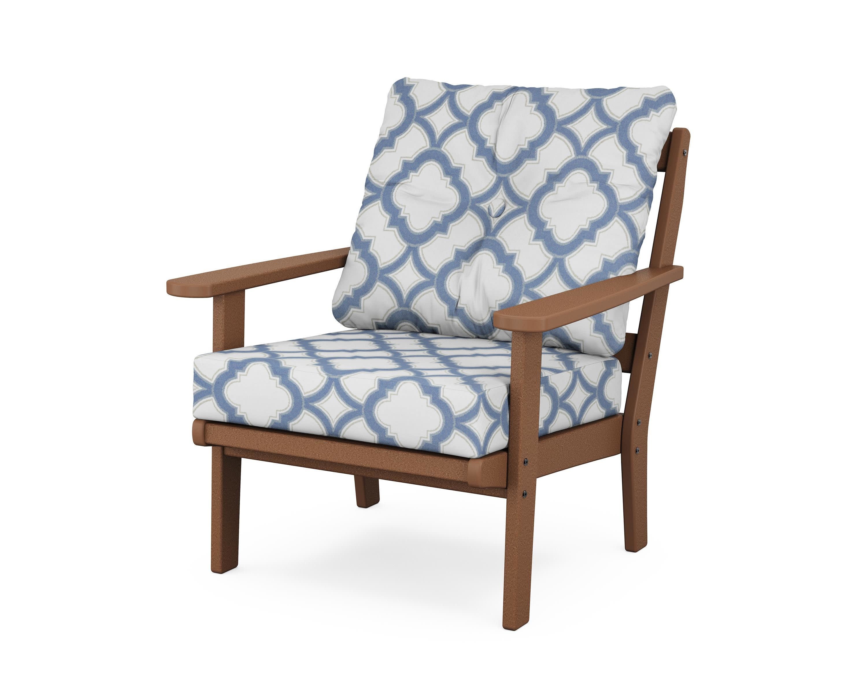 Cape Cod Deep Seating Chair in Tree House / Trellis Sky Blue