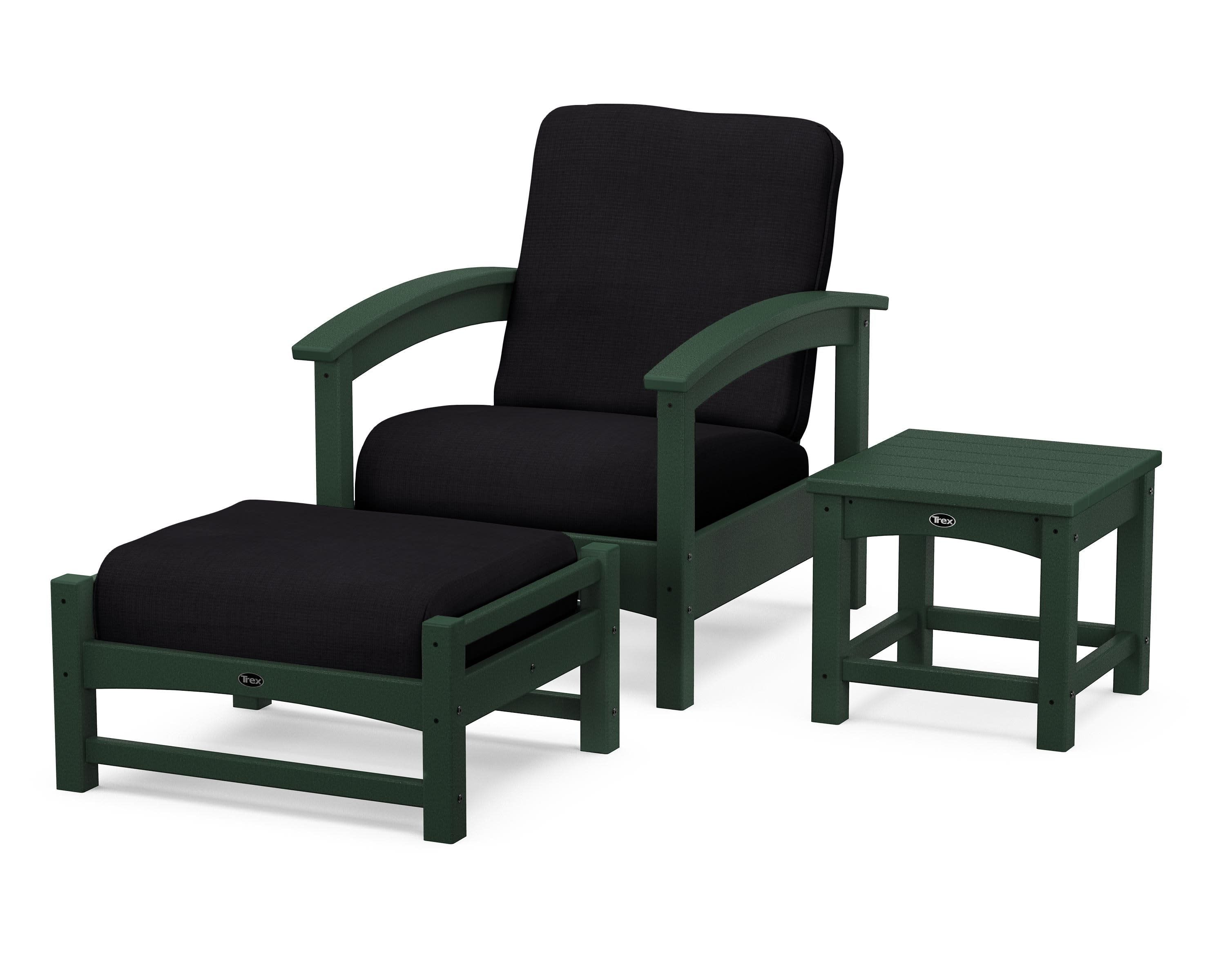 Rockport 3-Piece Deep Seating Set in Rainforest Canopy / Midnight Linen